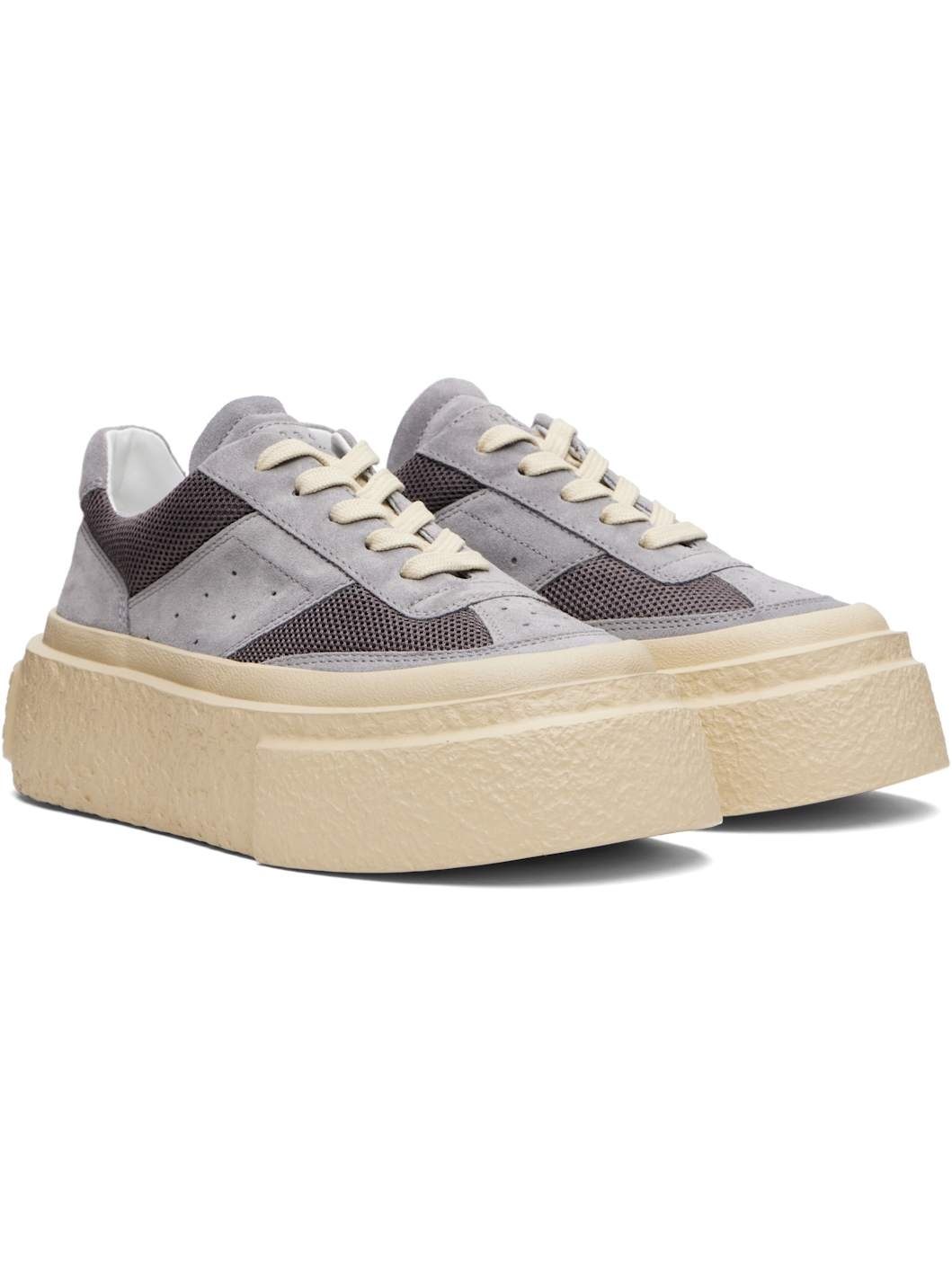 Gray Platform Sneakers - 4