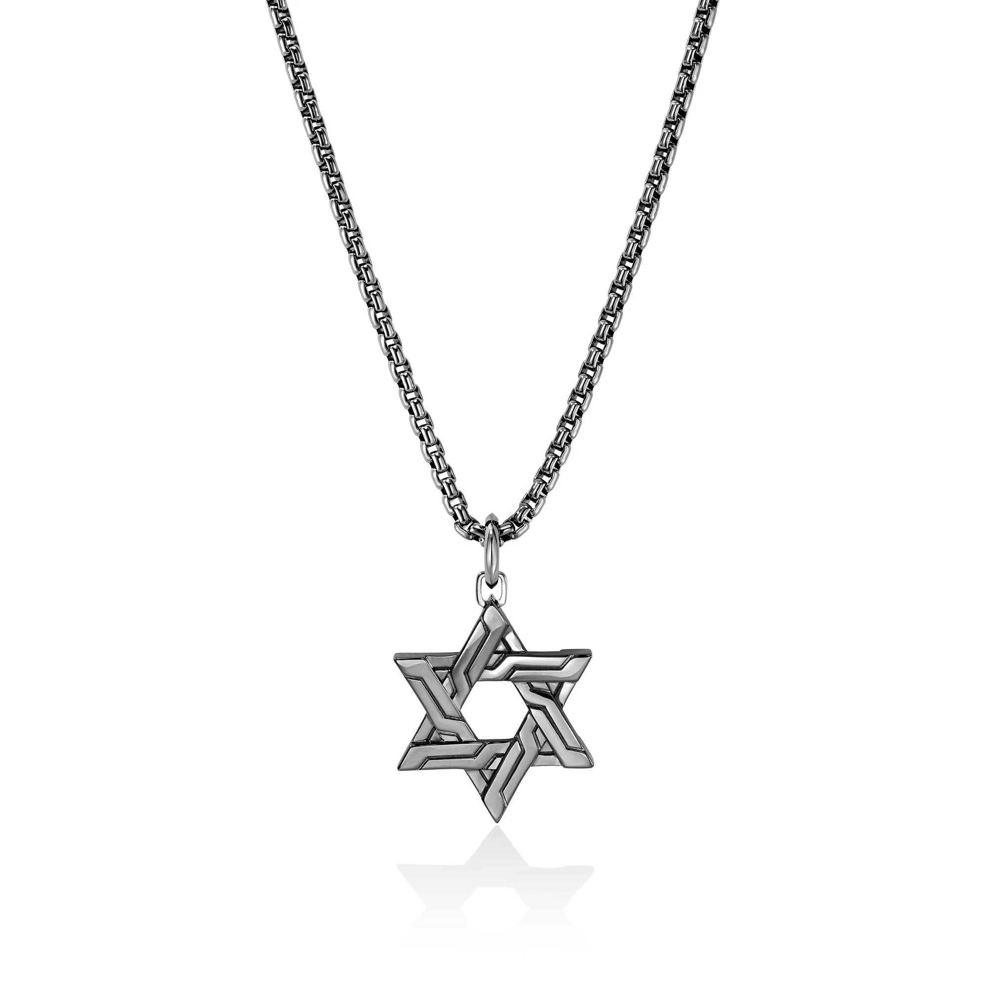 Icon 50 Star of David Pendant Necklace, Dark Silver - 1