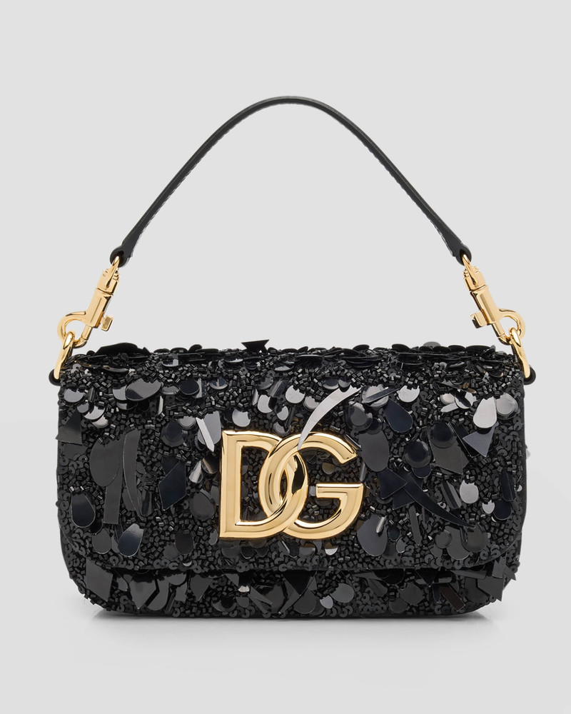 DG Logo Sequined Top-Handle Bag 1
