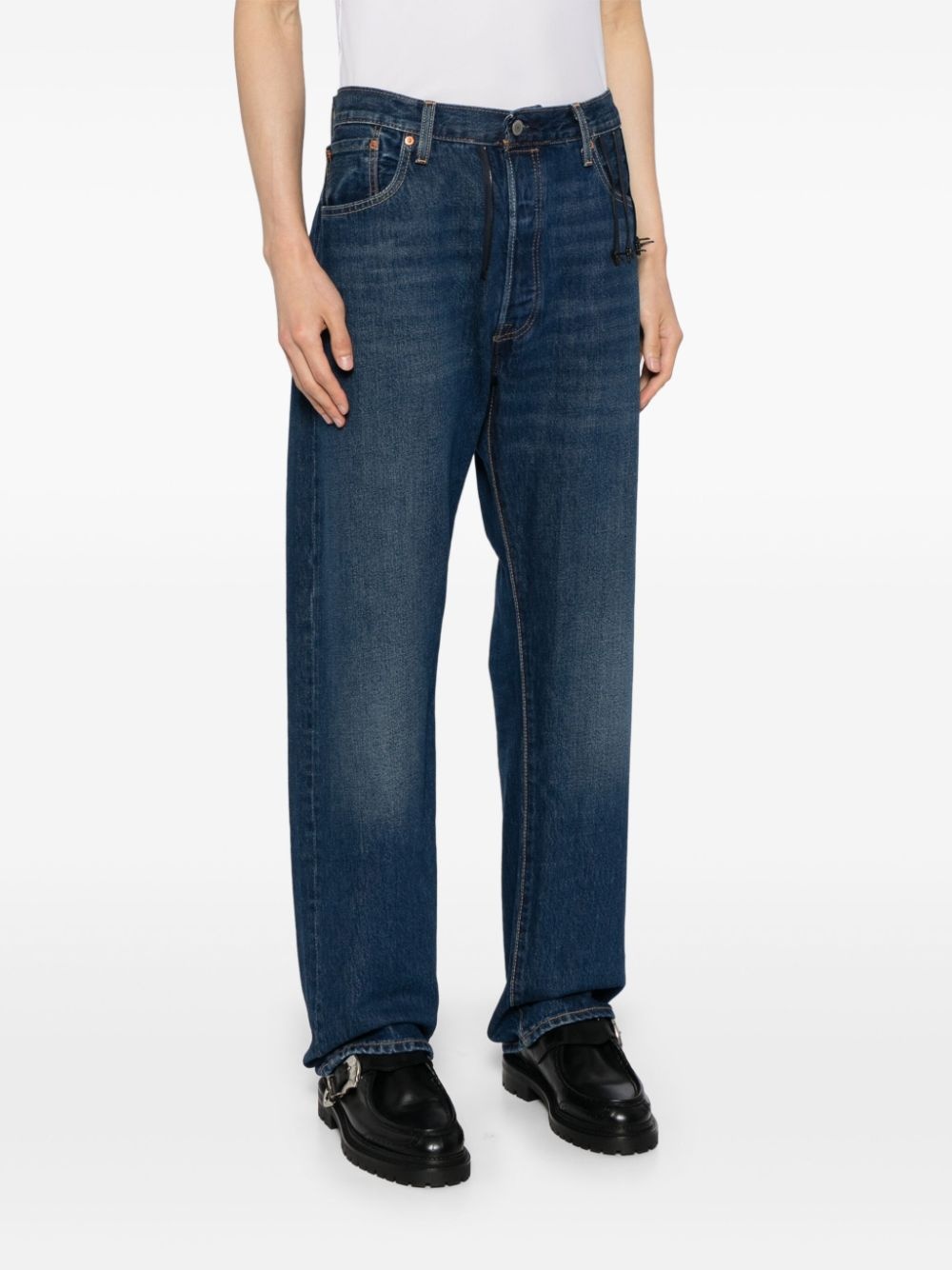 x Levi's zip-detail cotton jeans - 4