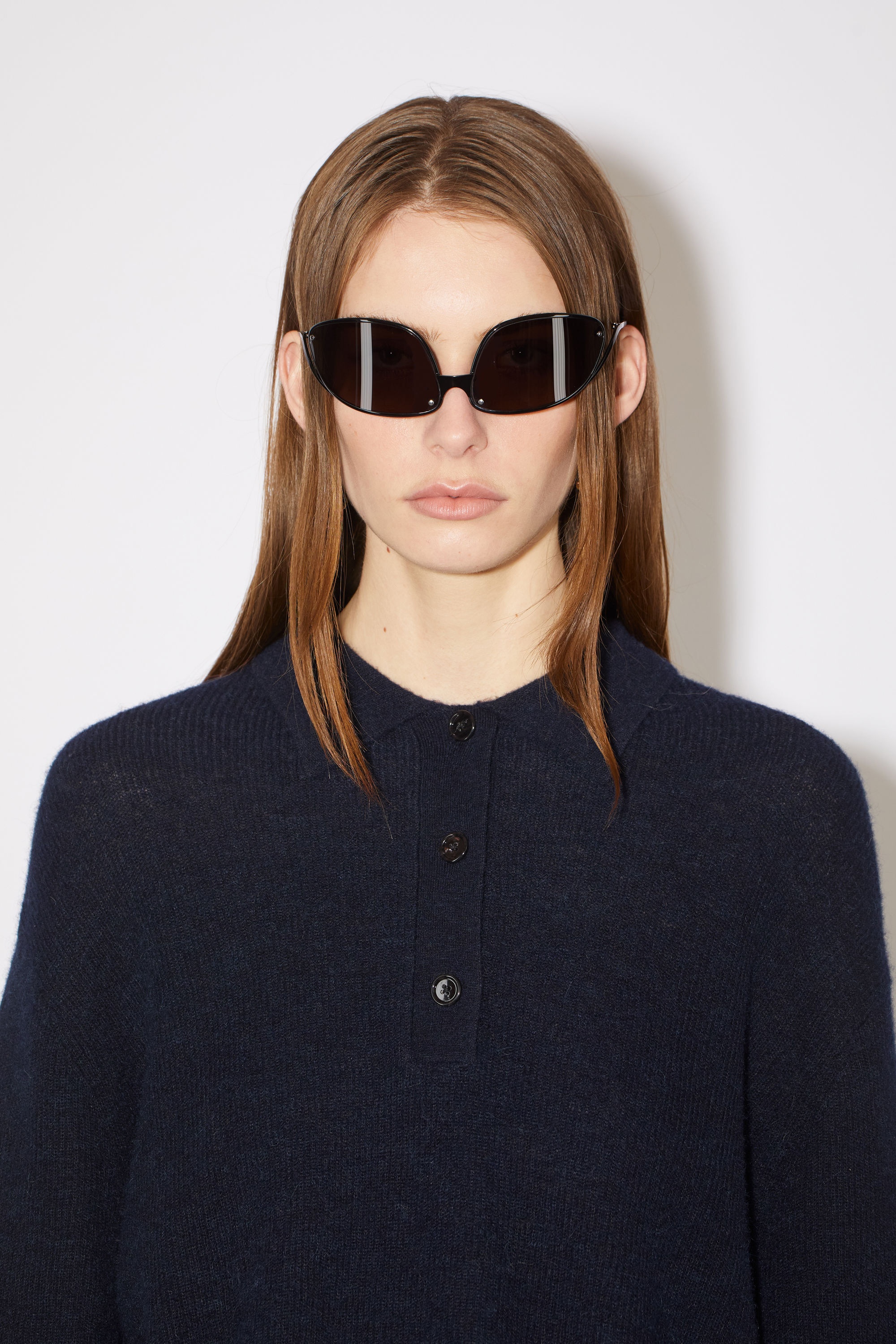 Polo knit sweater - Dark navy - 5