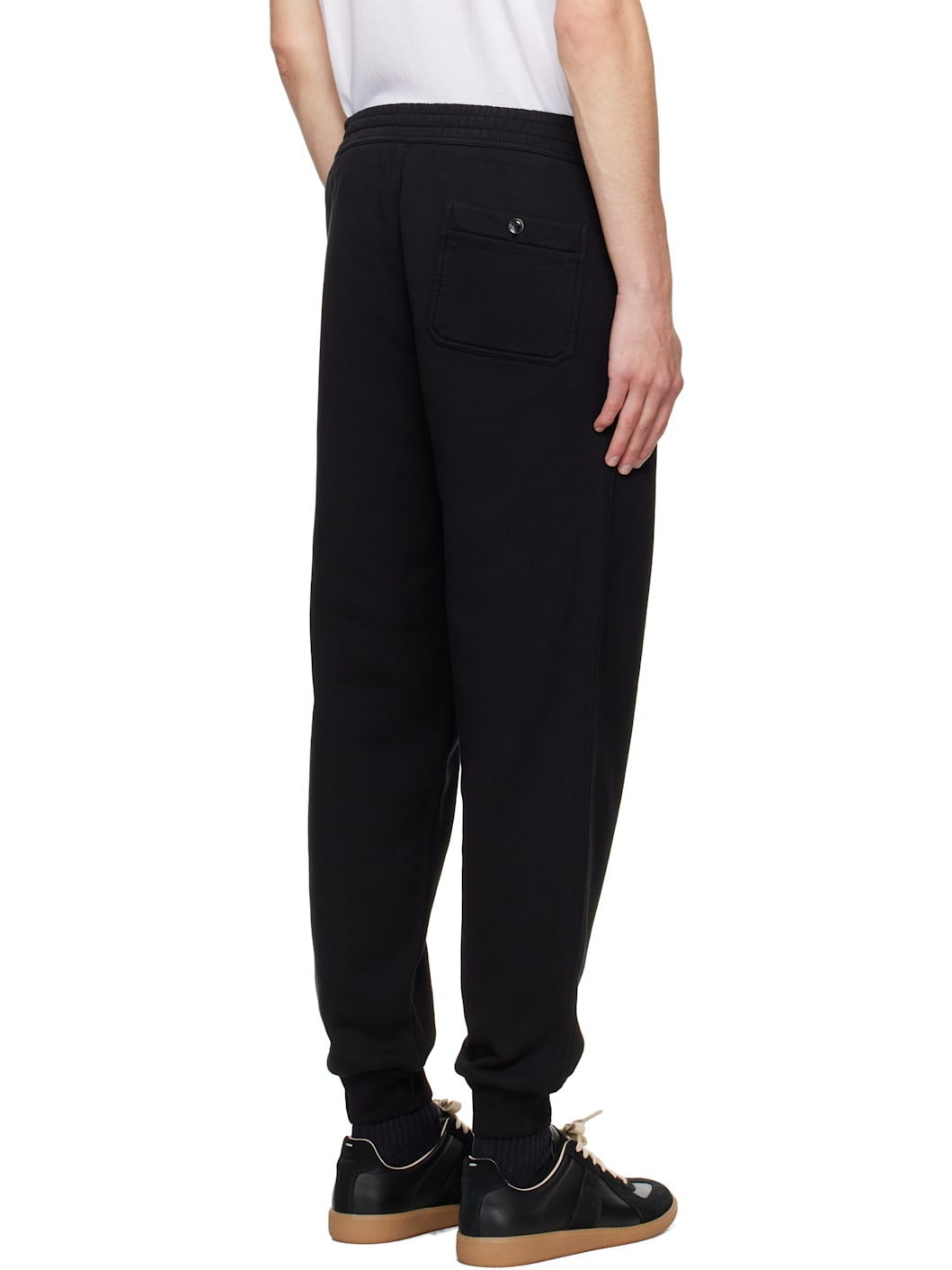 Black Cotton Fleece Sweatpants - 3