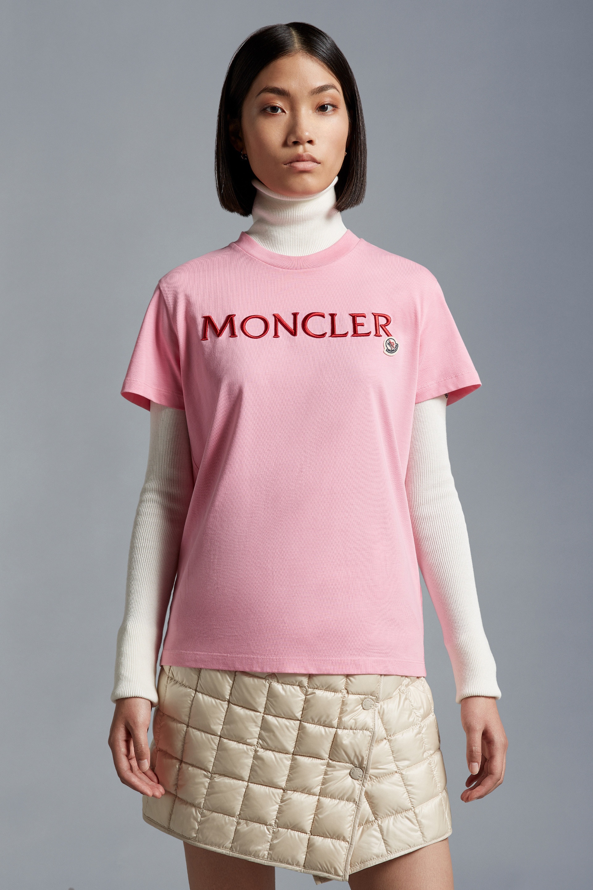 Moncler Logo Embroidered T-Shirt | REVERSIBLE