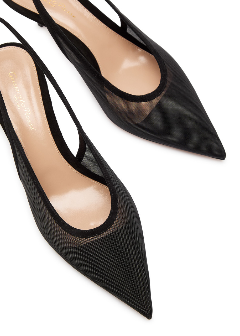 Gianvito Rossi 60 Mesh Slingback Pumps - 3