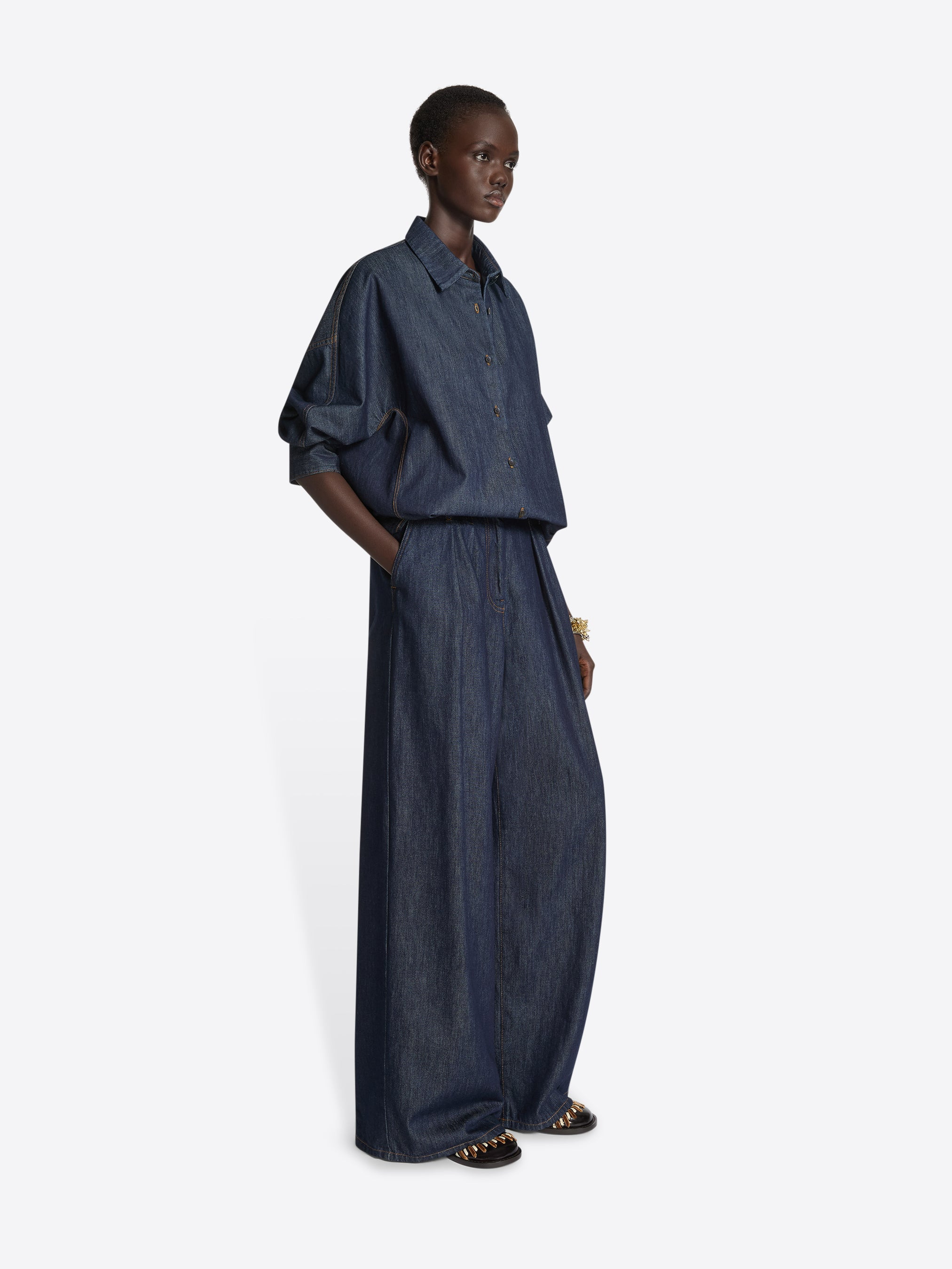 WIDE PLEATED JEANS - 3