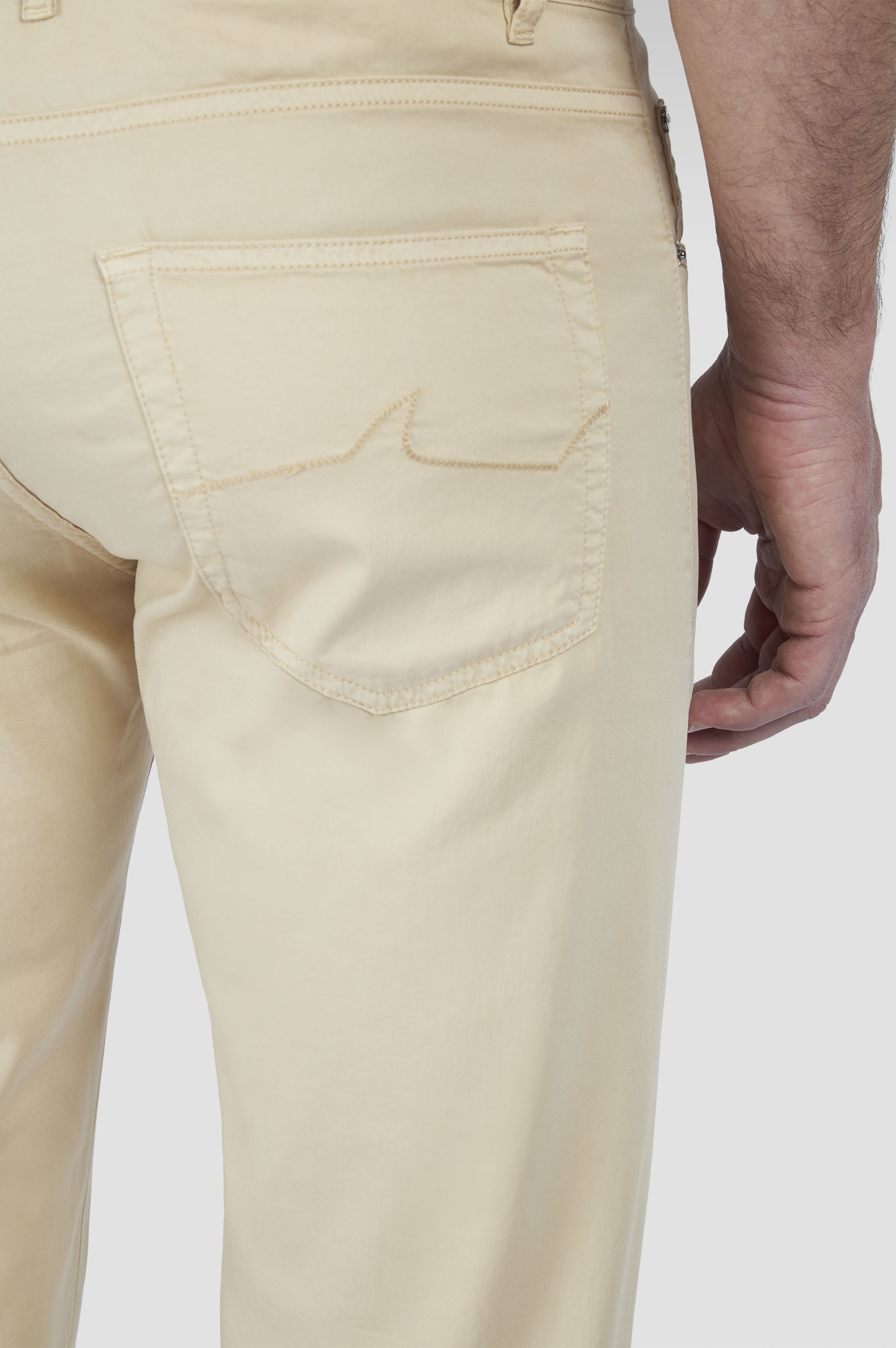 CHINO SILK STRETCH COTTON AND SILK PANTS - 4