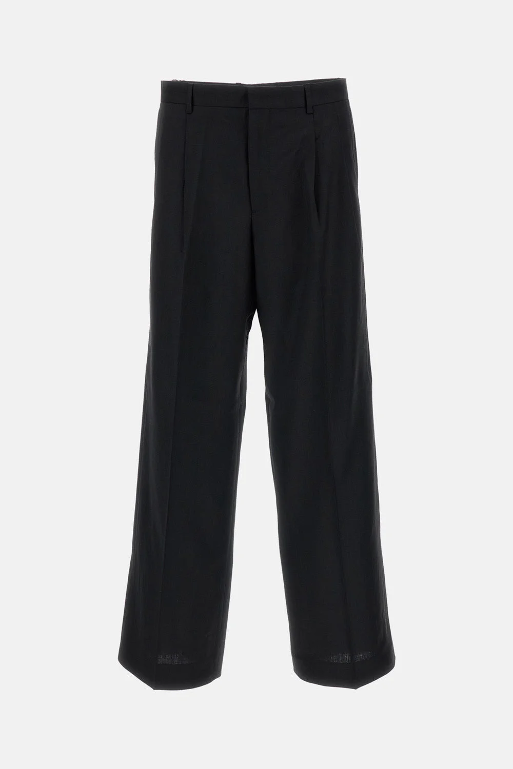 WIDE-LEG TROUSERS IN FRESCO WOOL FABRIC - 1