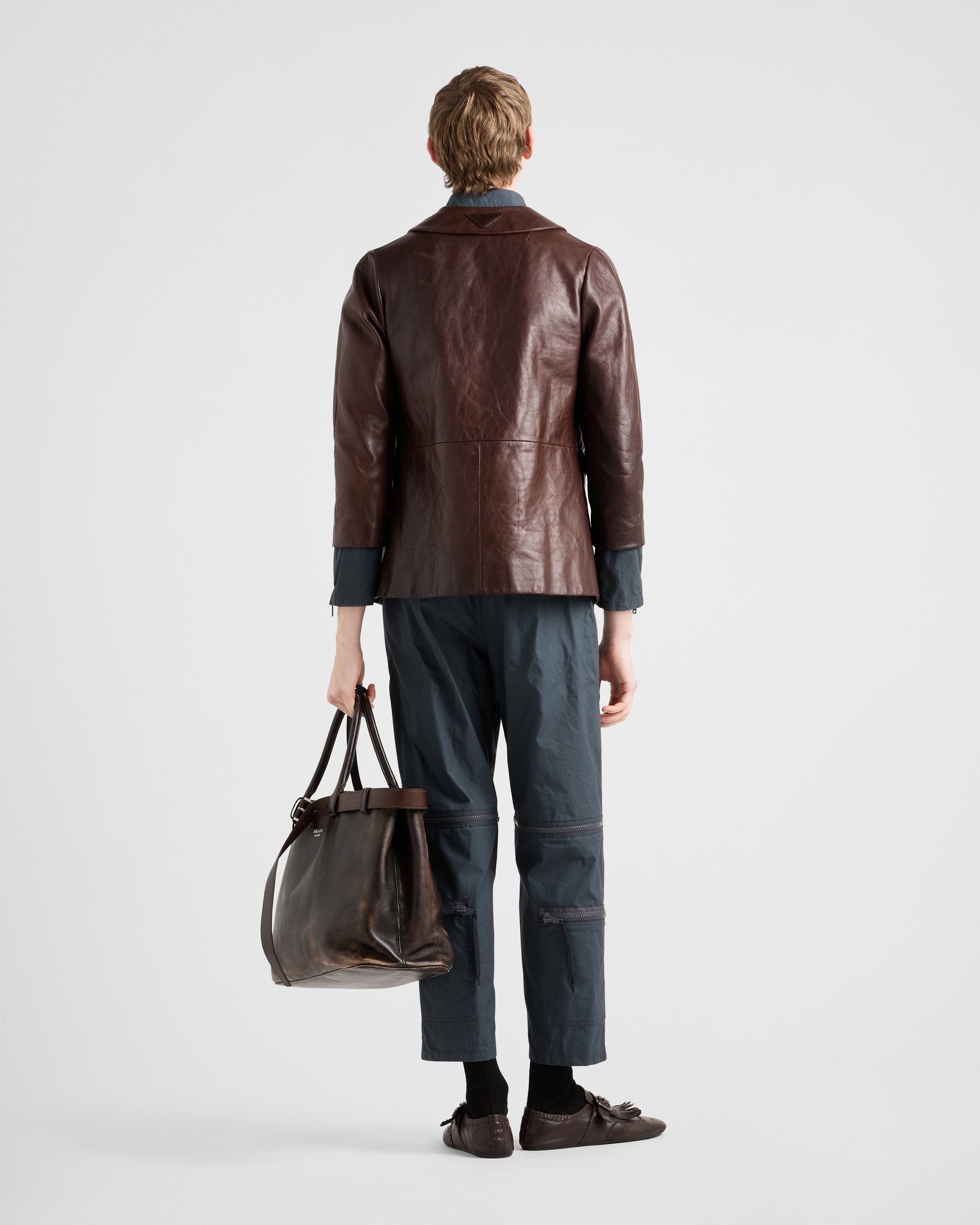 Leather blouson jacket - 5
