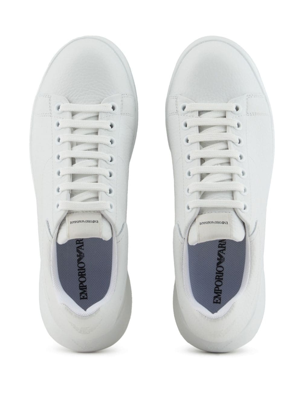 grained-leather sneakers - 4