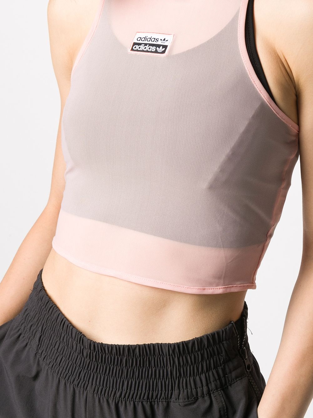 semi-sheer cropped tank top - 5