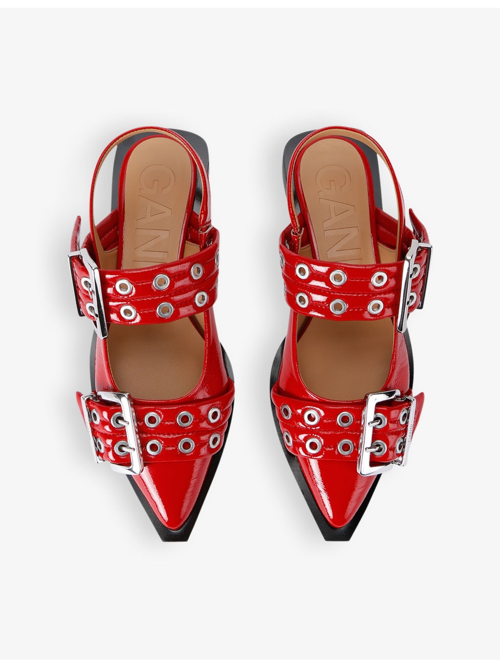 Buckle Ballerina patent slingback pumps - 2
