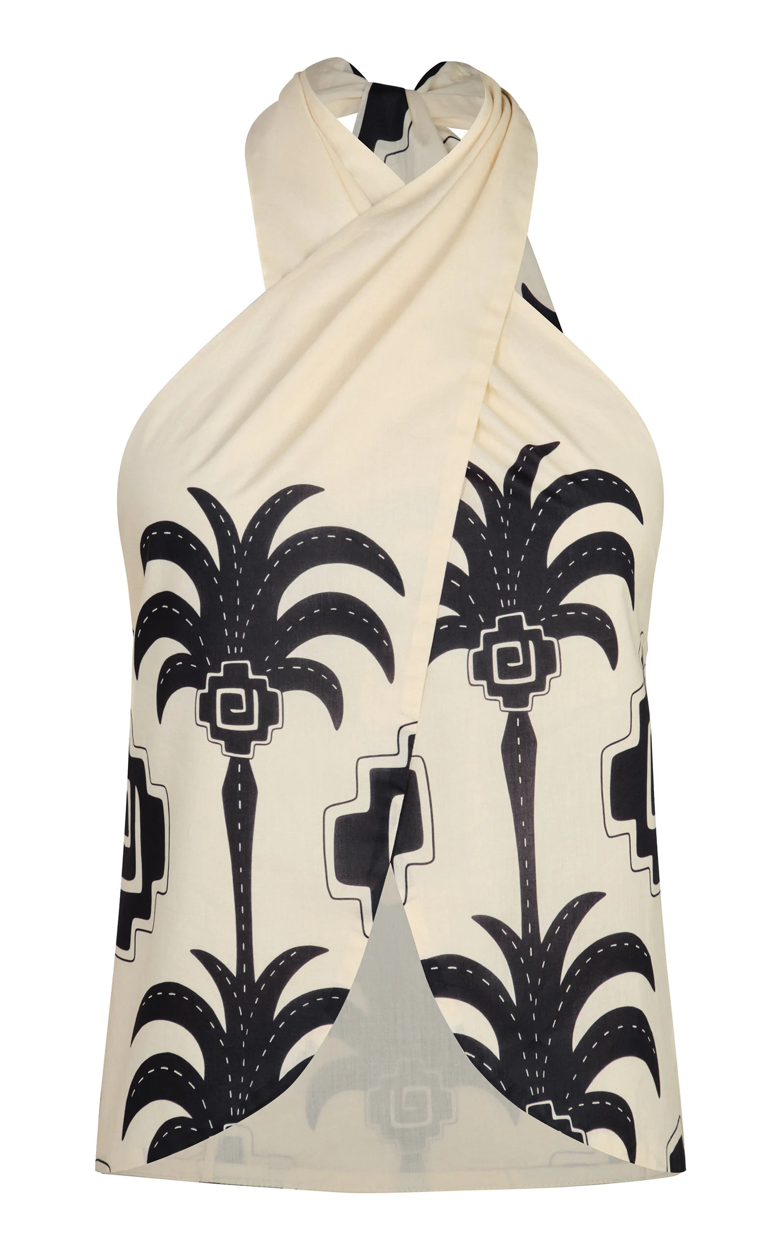 Imagery Wrapped Cotton Top black/white - 1