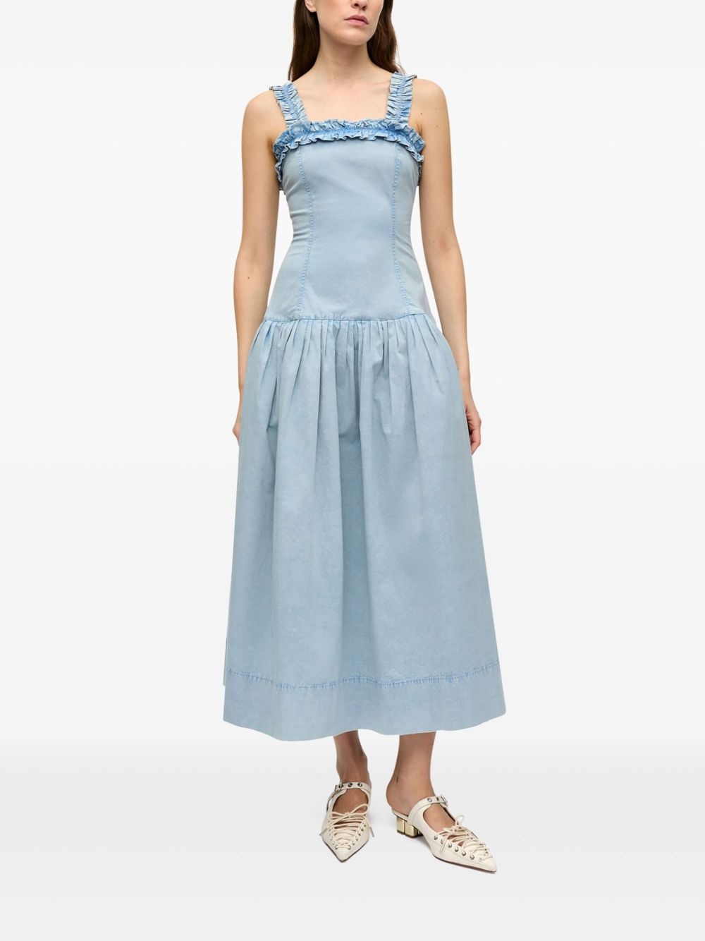 ruffle-detail midi dress - 2
