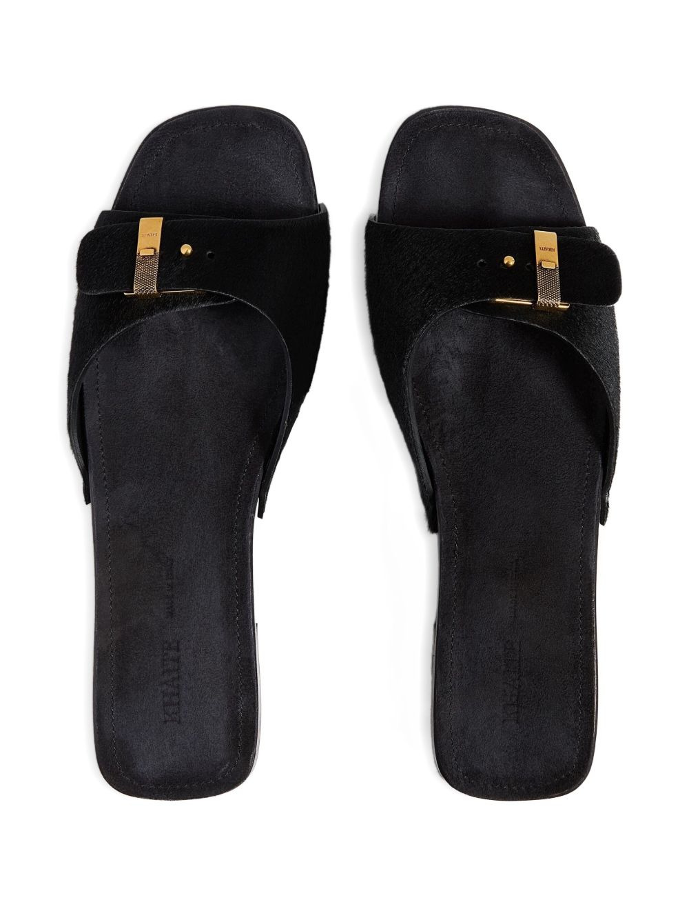 Britt Clog haircalf buckle mules - 3