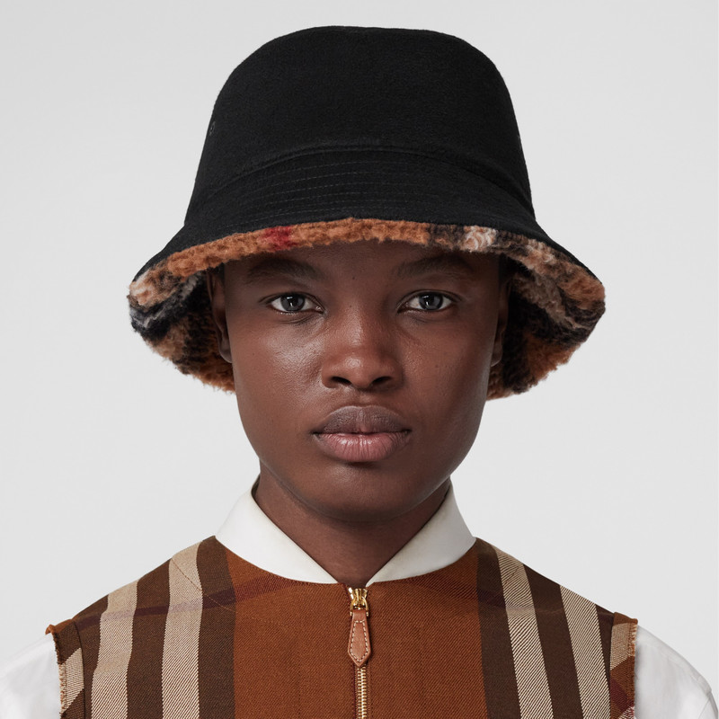 Reversible Check Fleece Bucket Hat 9