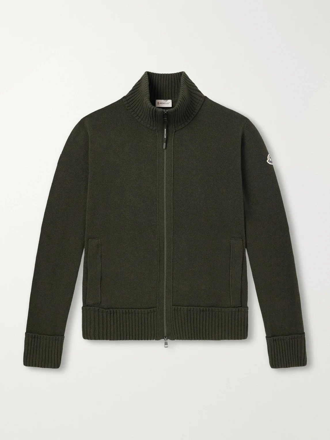 Logo-Appliquéd Wool and Cashmere-Blend Zip-Up Cardigan - 1