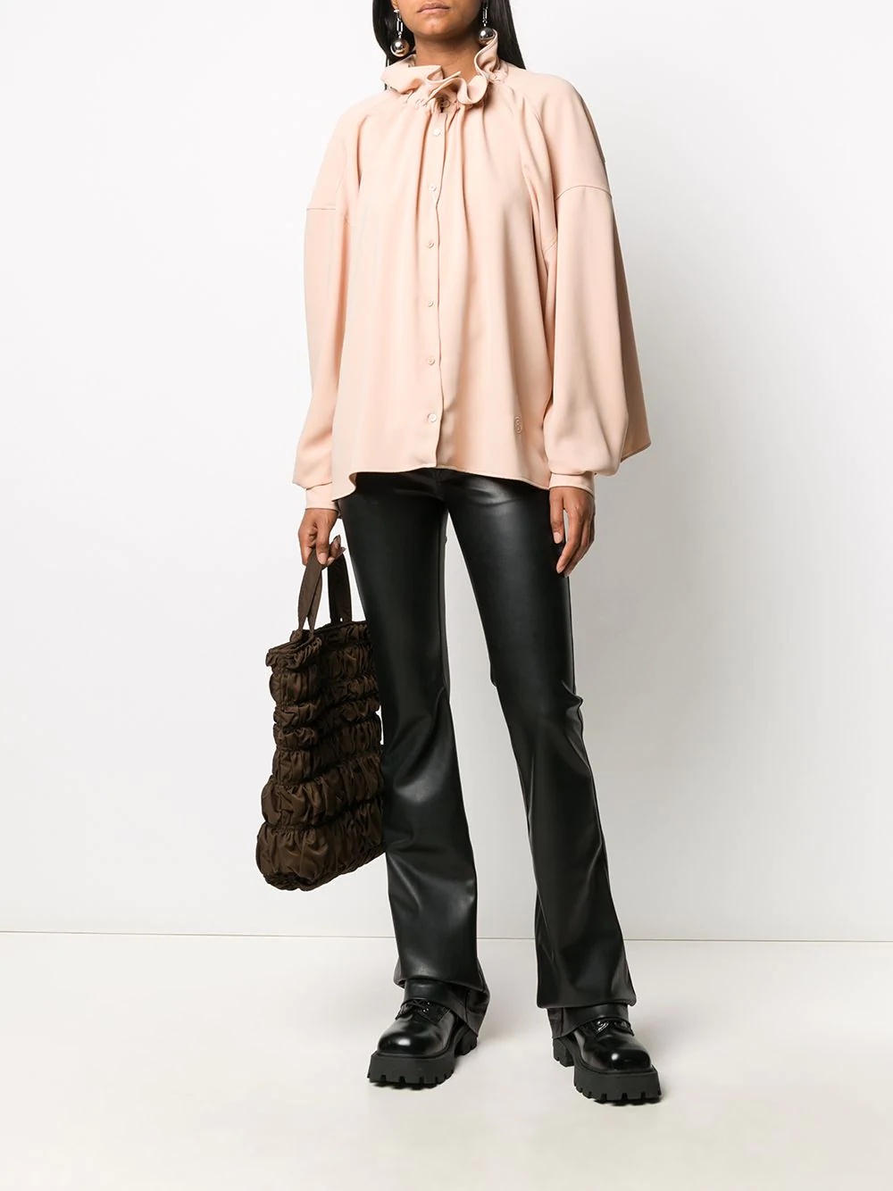 ruched high neck blouse - 2