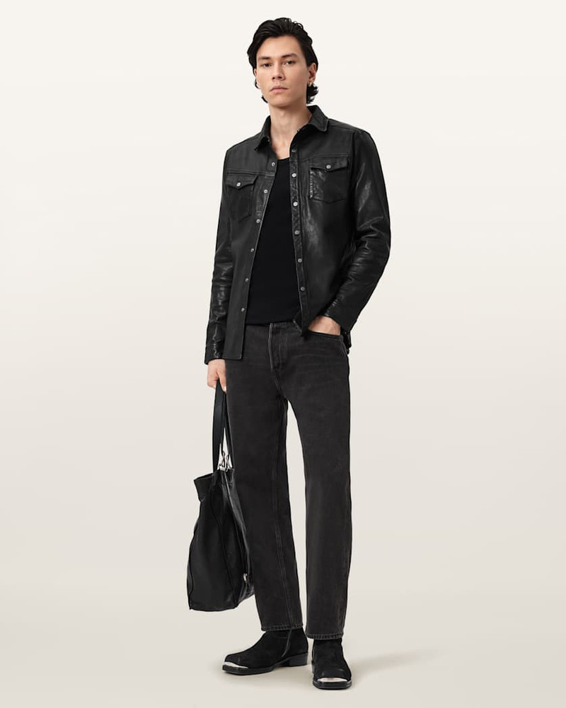 ALLSAINTS IRWIN LEATHER SHIRT outlook