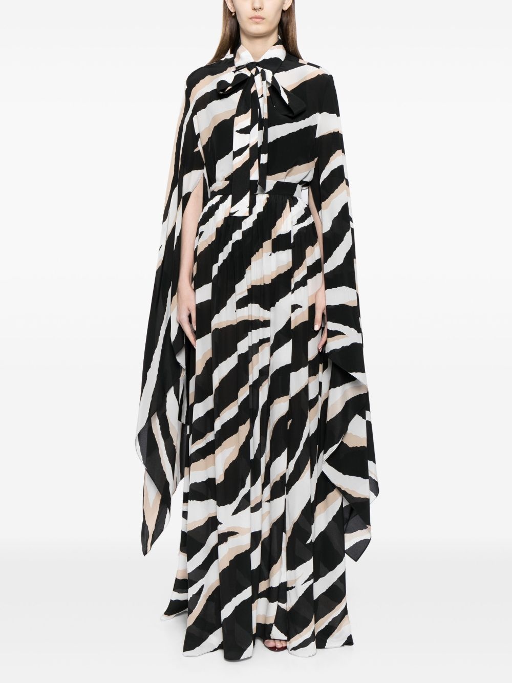 zebra-print silk maxi skirt - 2