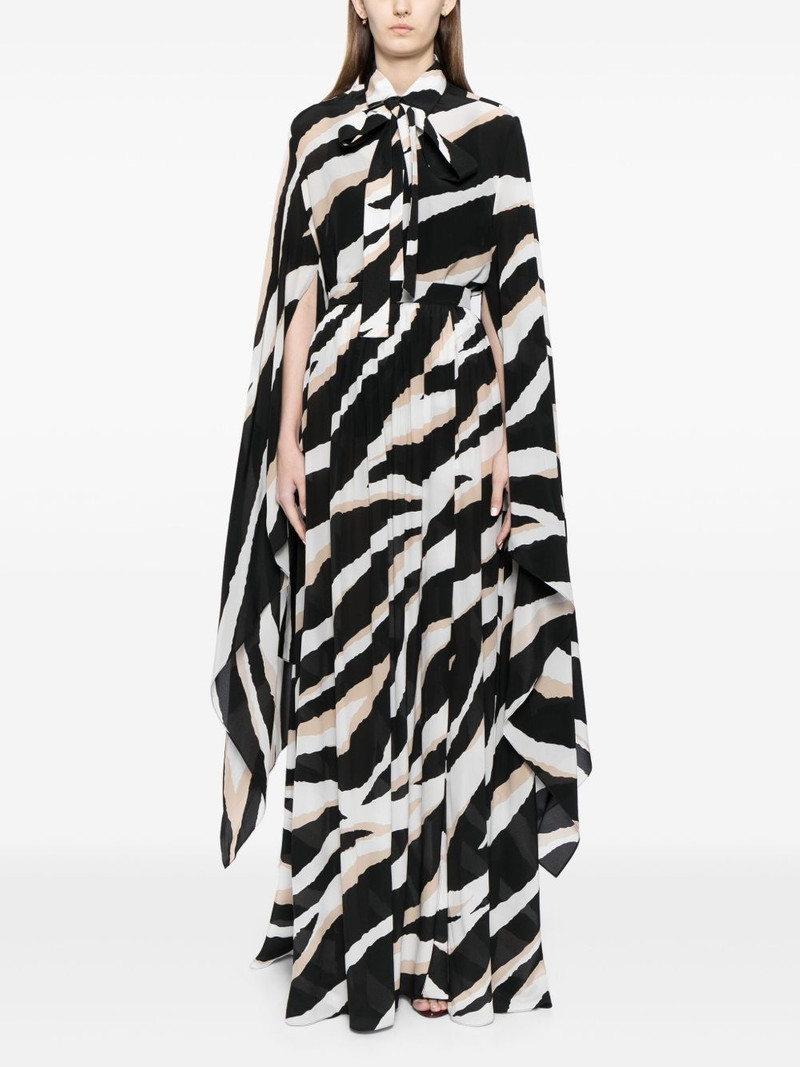 ELIE SAAB zebra-print silk maxi skirt outlook