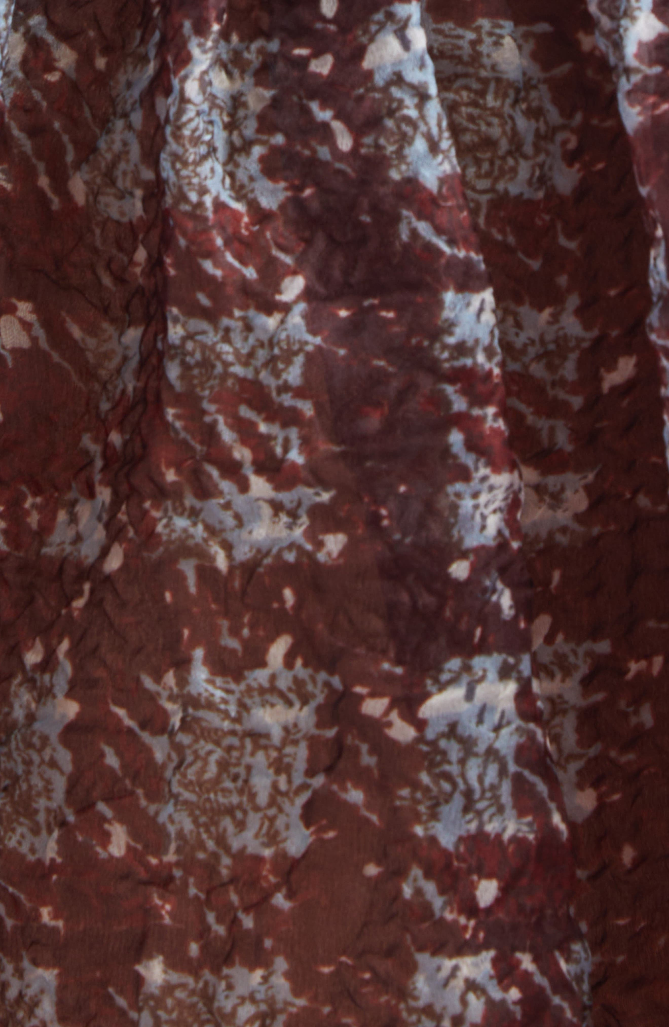Oscar de la Renta Textured Plaid Drop Waist Dress in Burgundy/Blue at Nordstrom - 6
