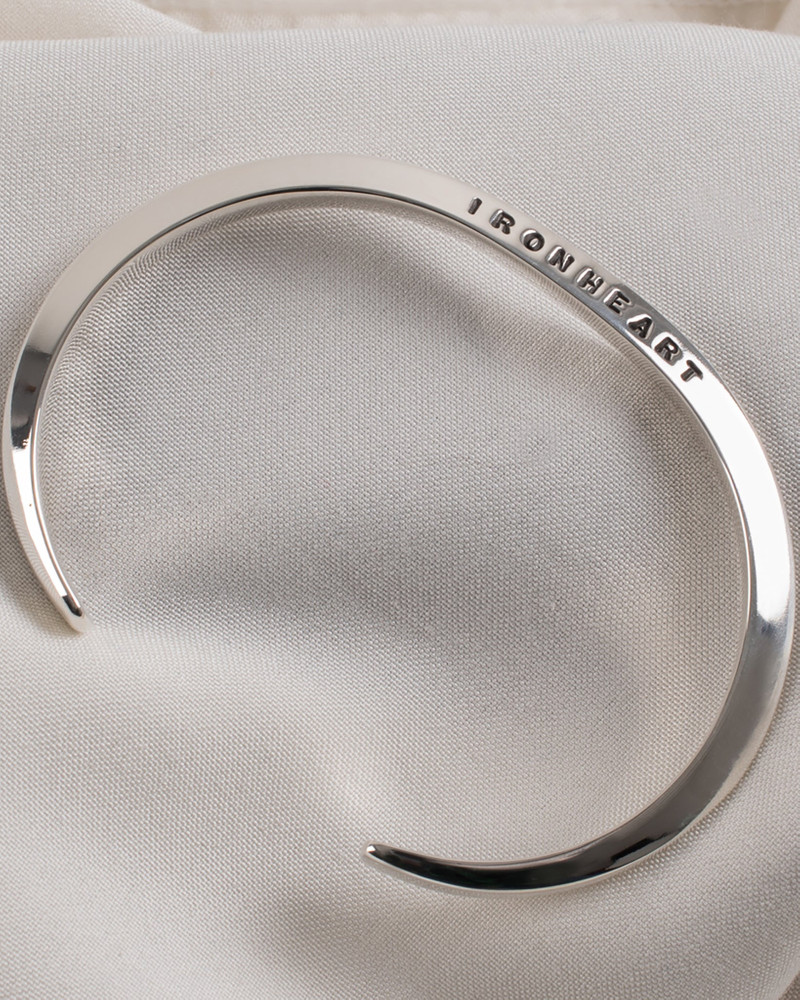 IRON HEART &QUOT;V&QUOT; PROFILE BANGLE - STERLING SILVER 1