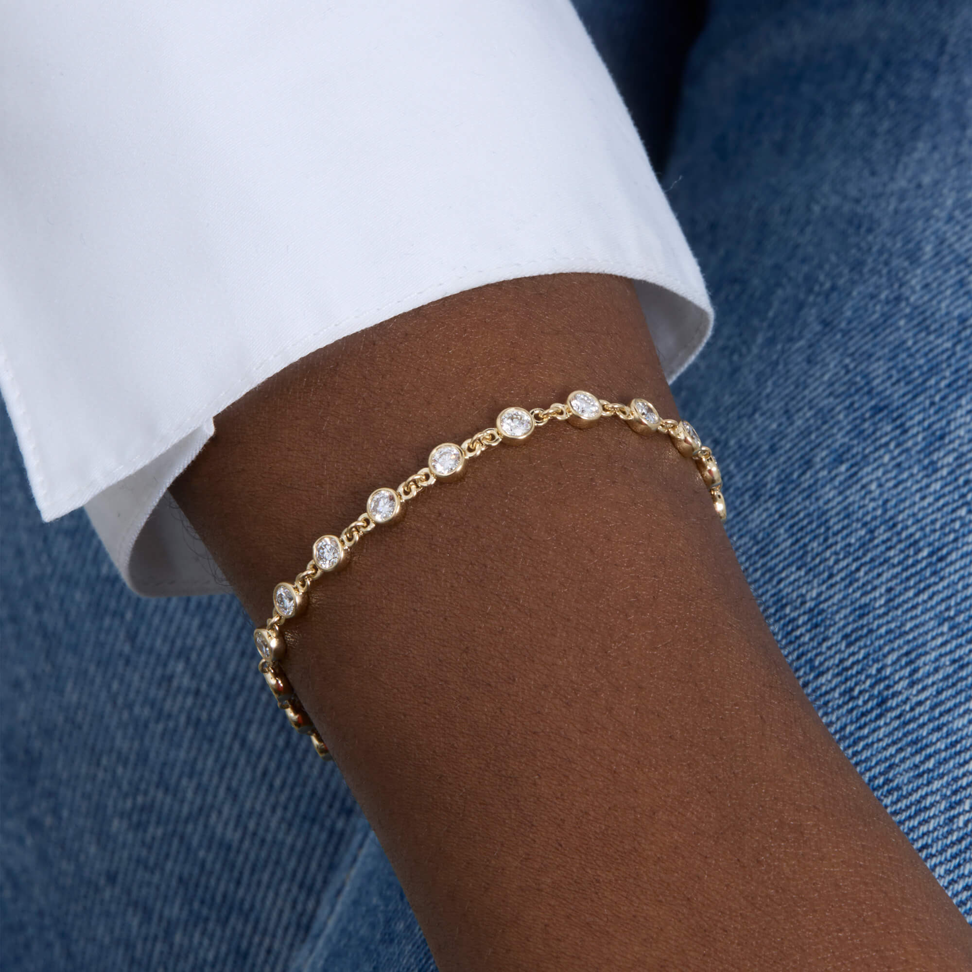 LAB-Created Linked Up Tennis Bracelet - 2