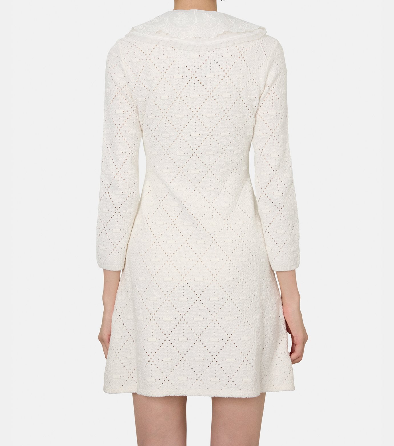 White Lace BibKnit Mini Dress - 3