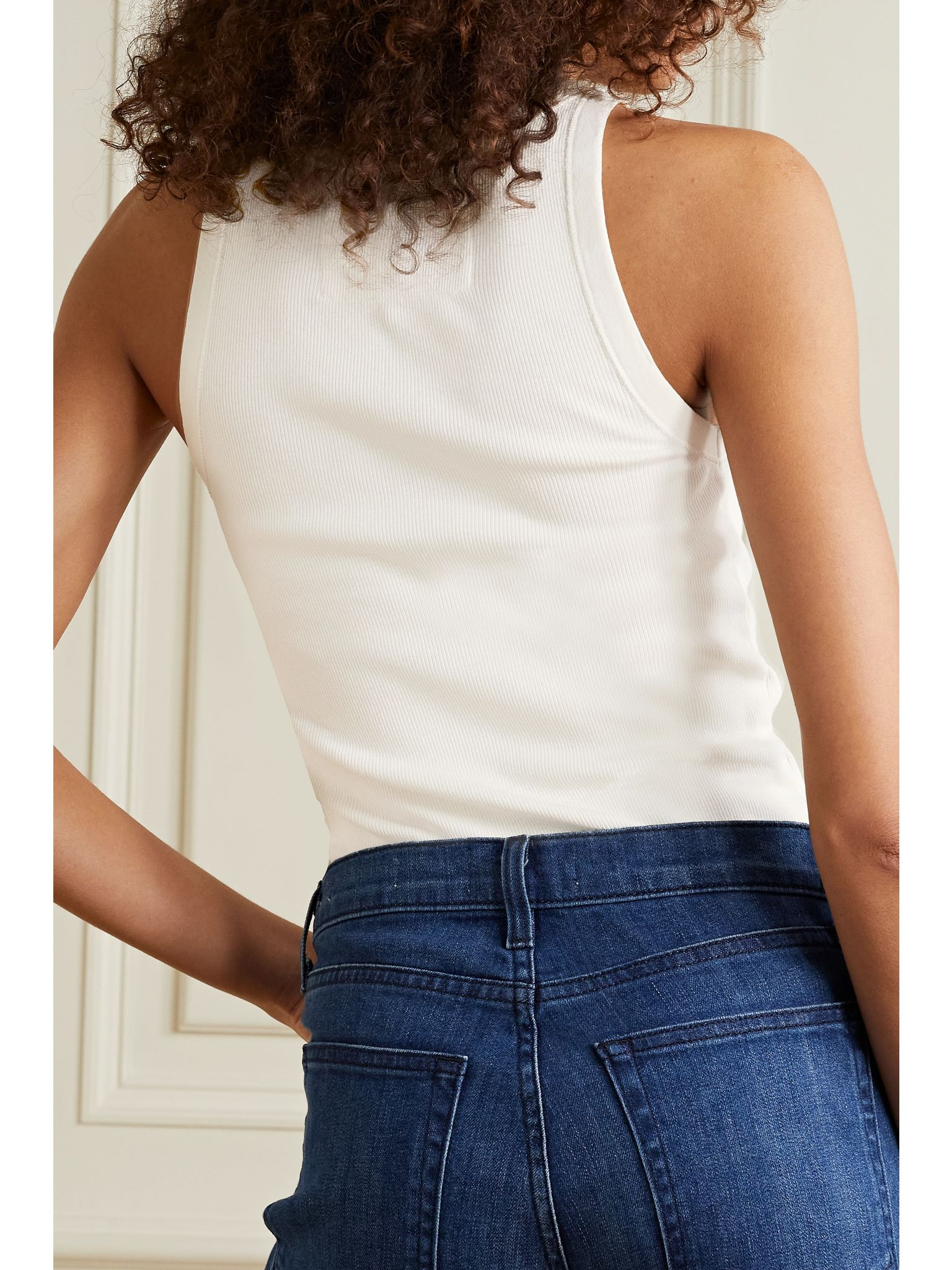 Jennifer ribbed cotton-jersey tank White - 4