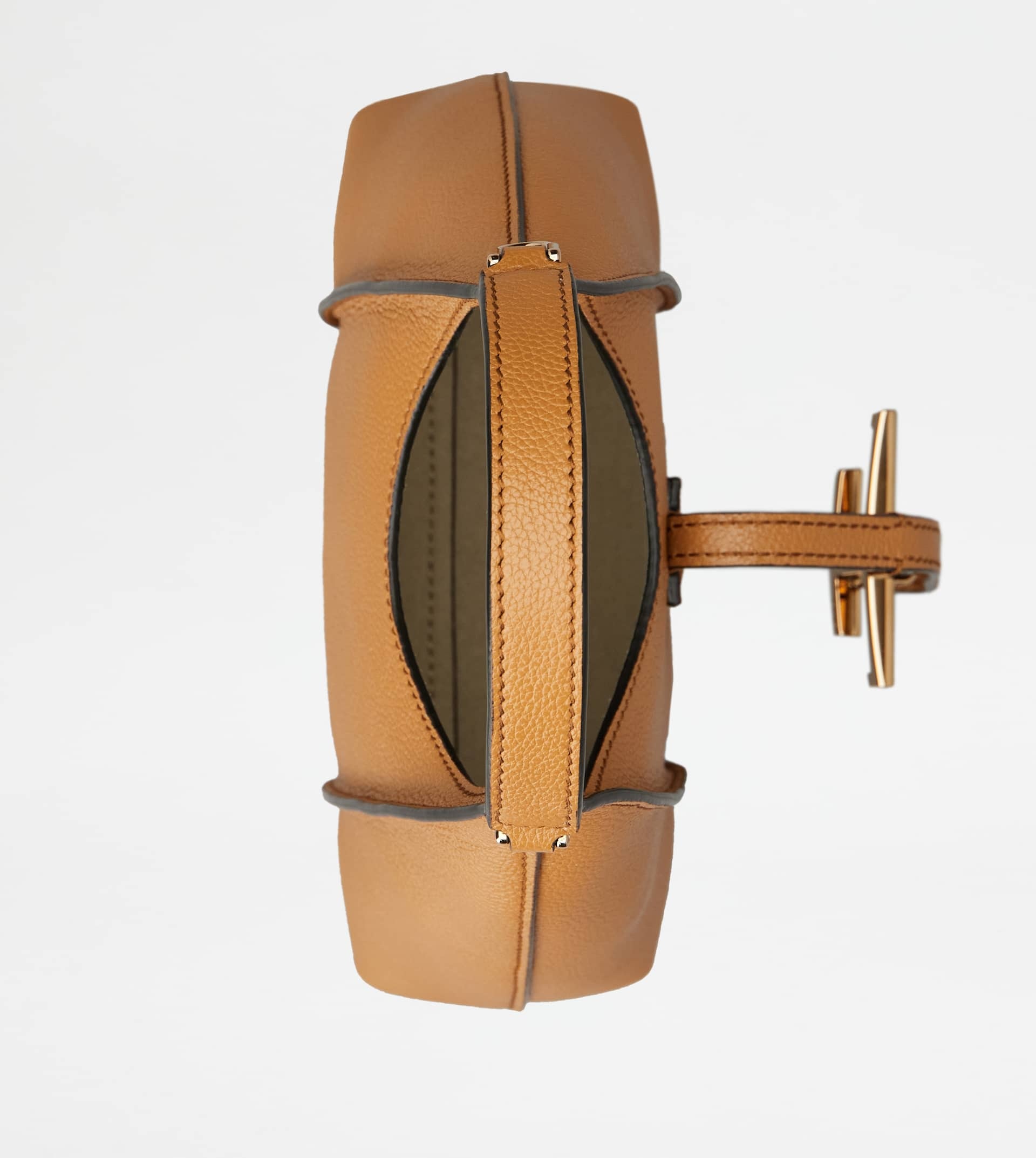 T TIMELESS HOBO BAG IN LEATHER MICRO - BROWN - 3