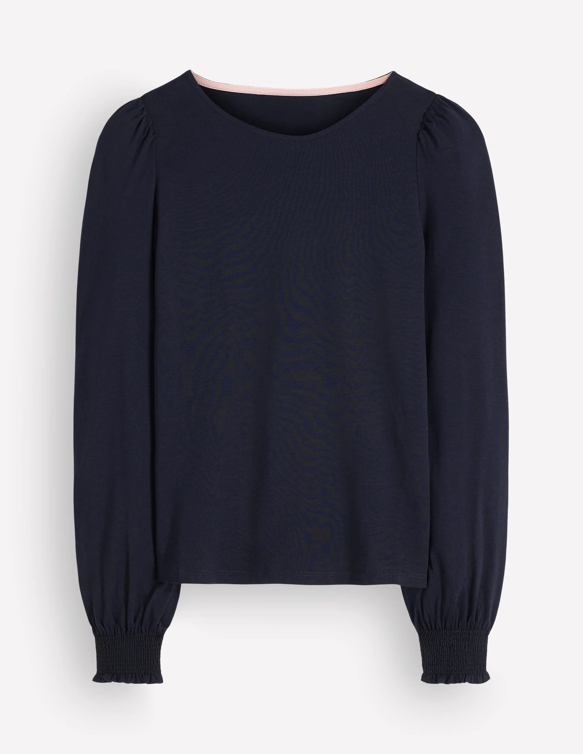 Smocked Cuff Supersoft Top-Navy - 1