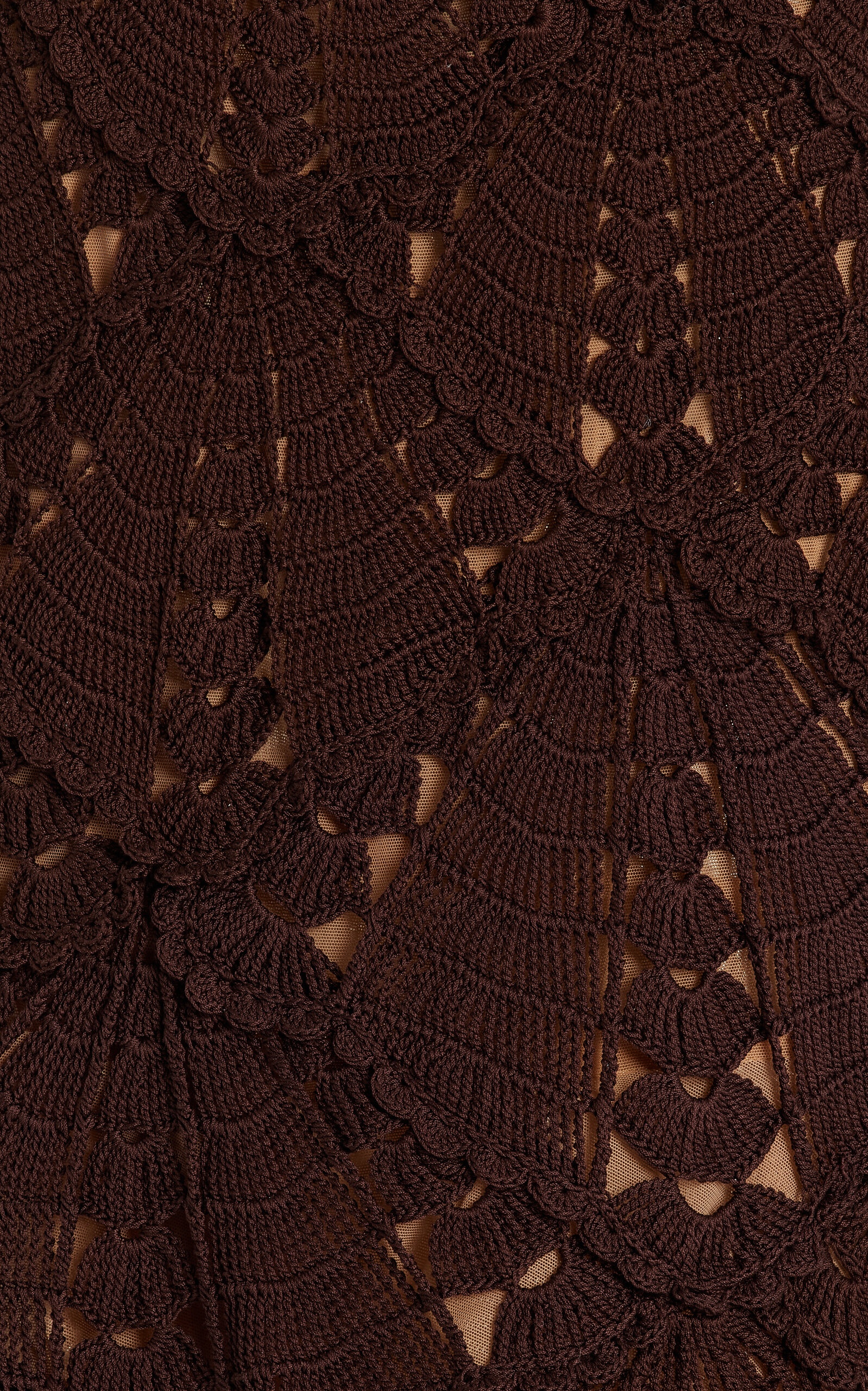 Shell Crochet Flared Knit Skirt brown - 8