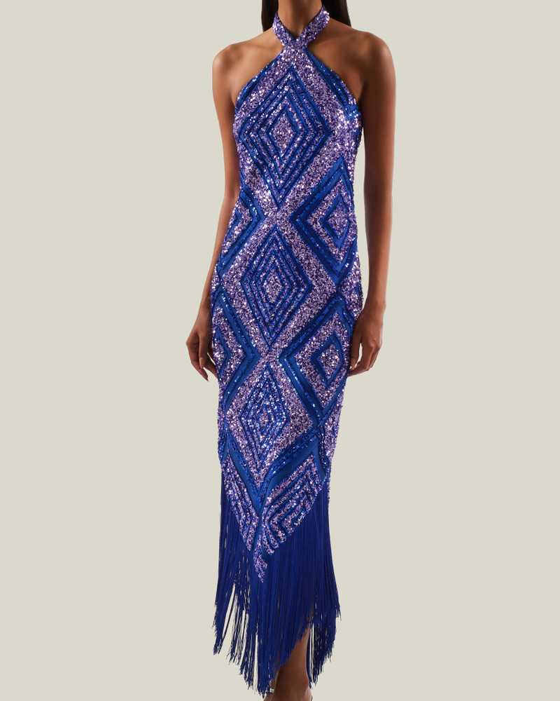 Nina Flapper Dress in Royal Blue 5