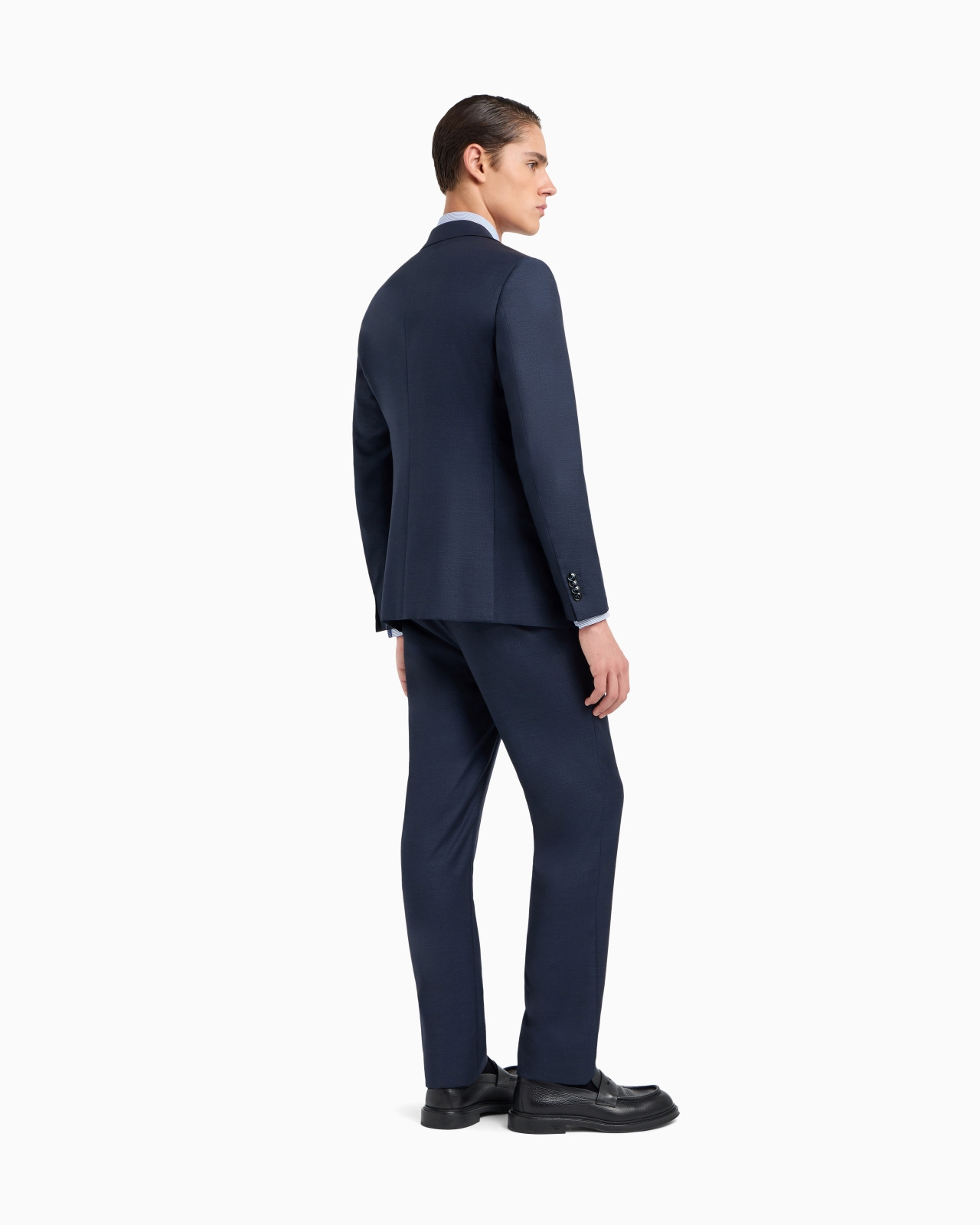 Soho Line single-breasted suit in pinpoint-effect virgin wool - 3