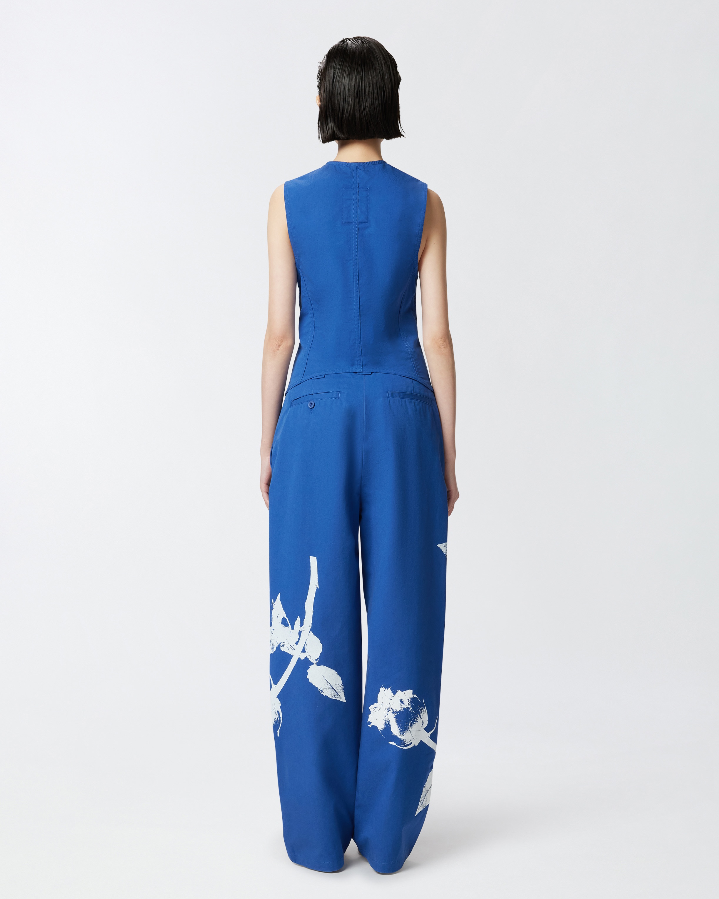 REIMAGINE BY PINKO X PATRICK MCDOWELL BLUE WAISTCOAT WITH ROSE PRINT - 4