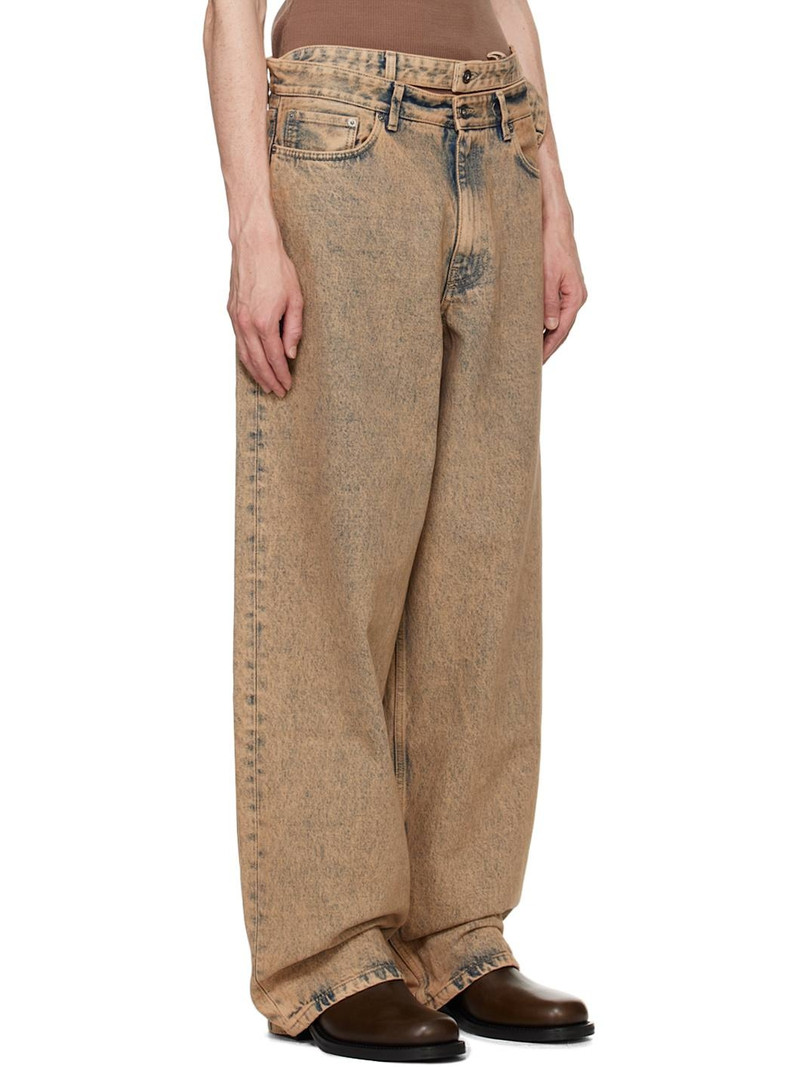 Beige Multi Waistband Jeans 2