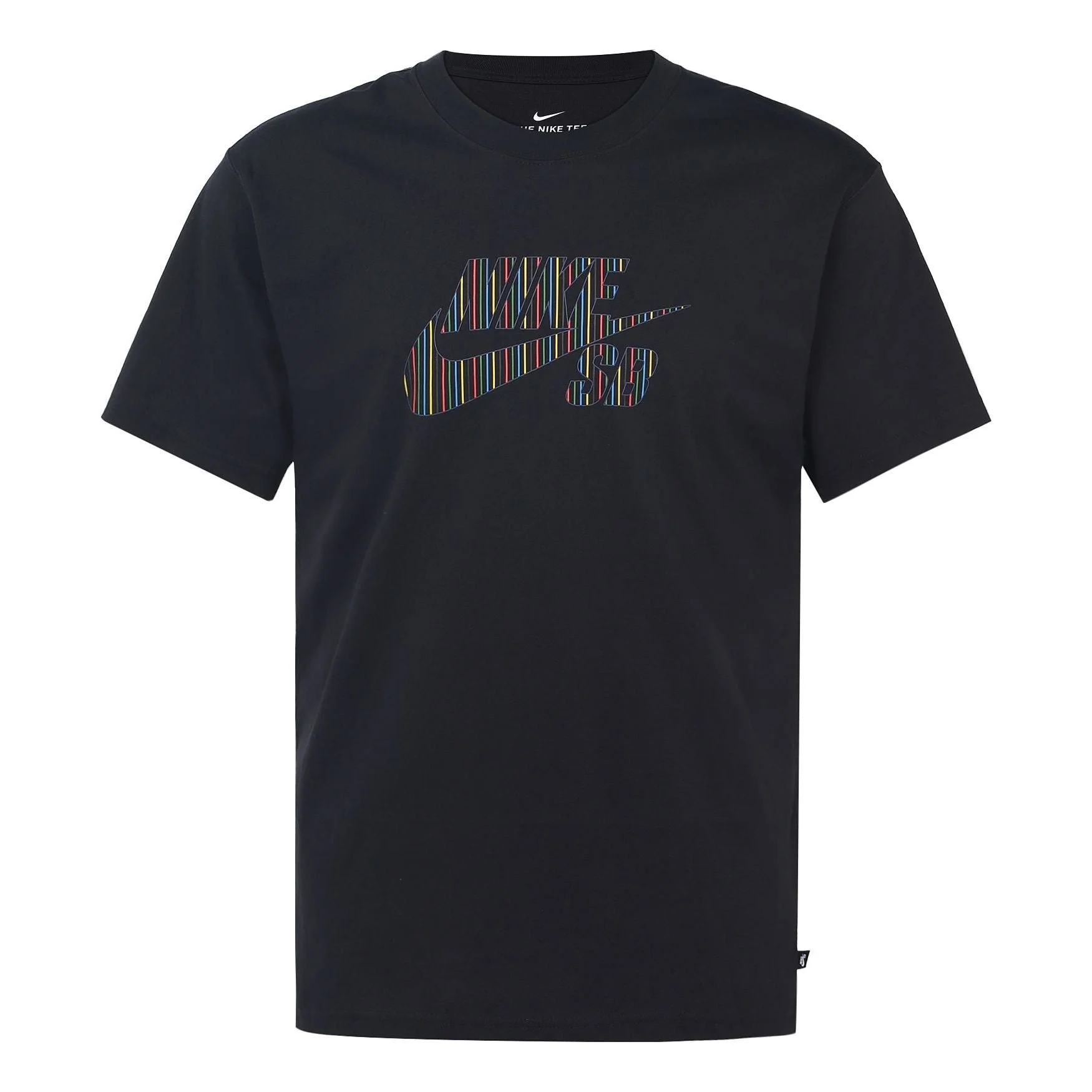 Nike Sb Skateboard Large Colorful Logo Sports Short Sleeve t Black CW1463-010 - 1