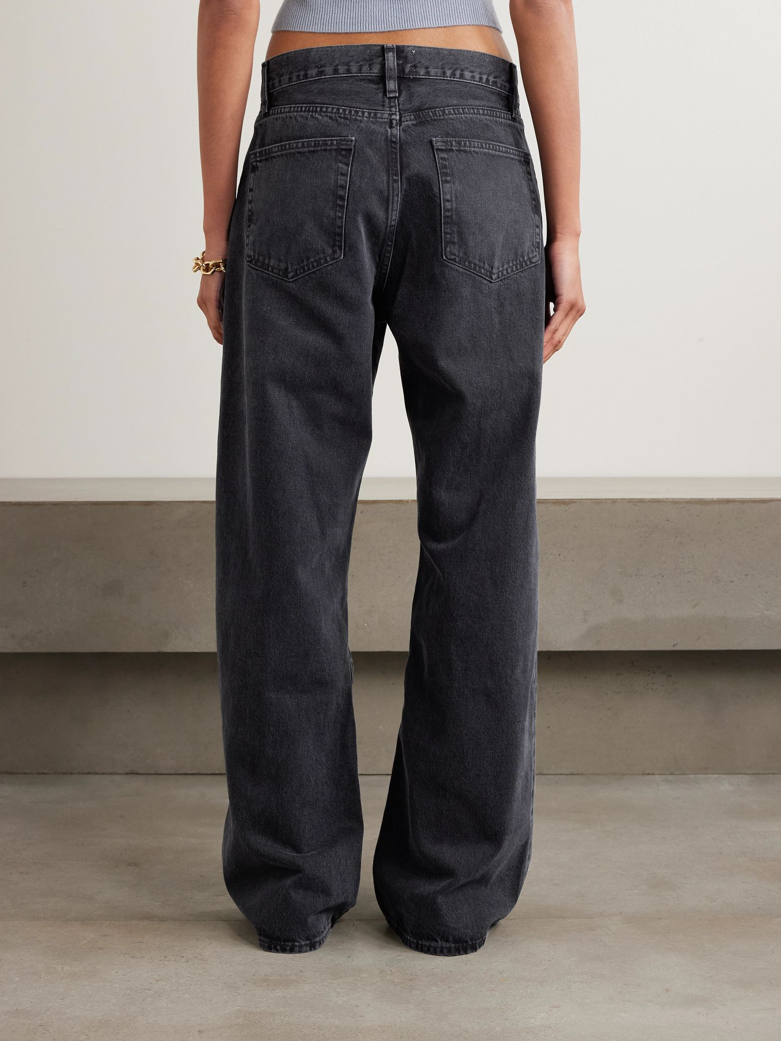 The Loose low-rise wide-leg jeans Black - 4