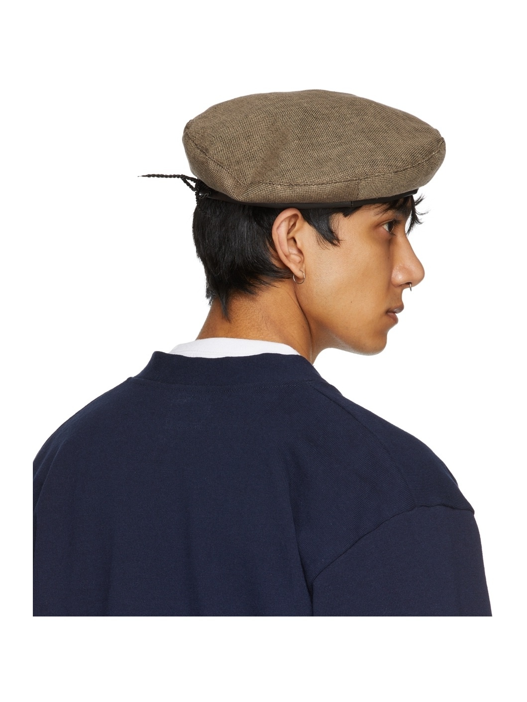 Brown Linen Beret - 3