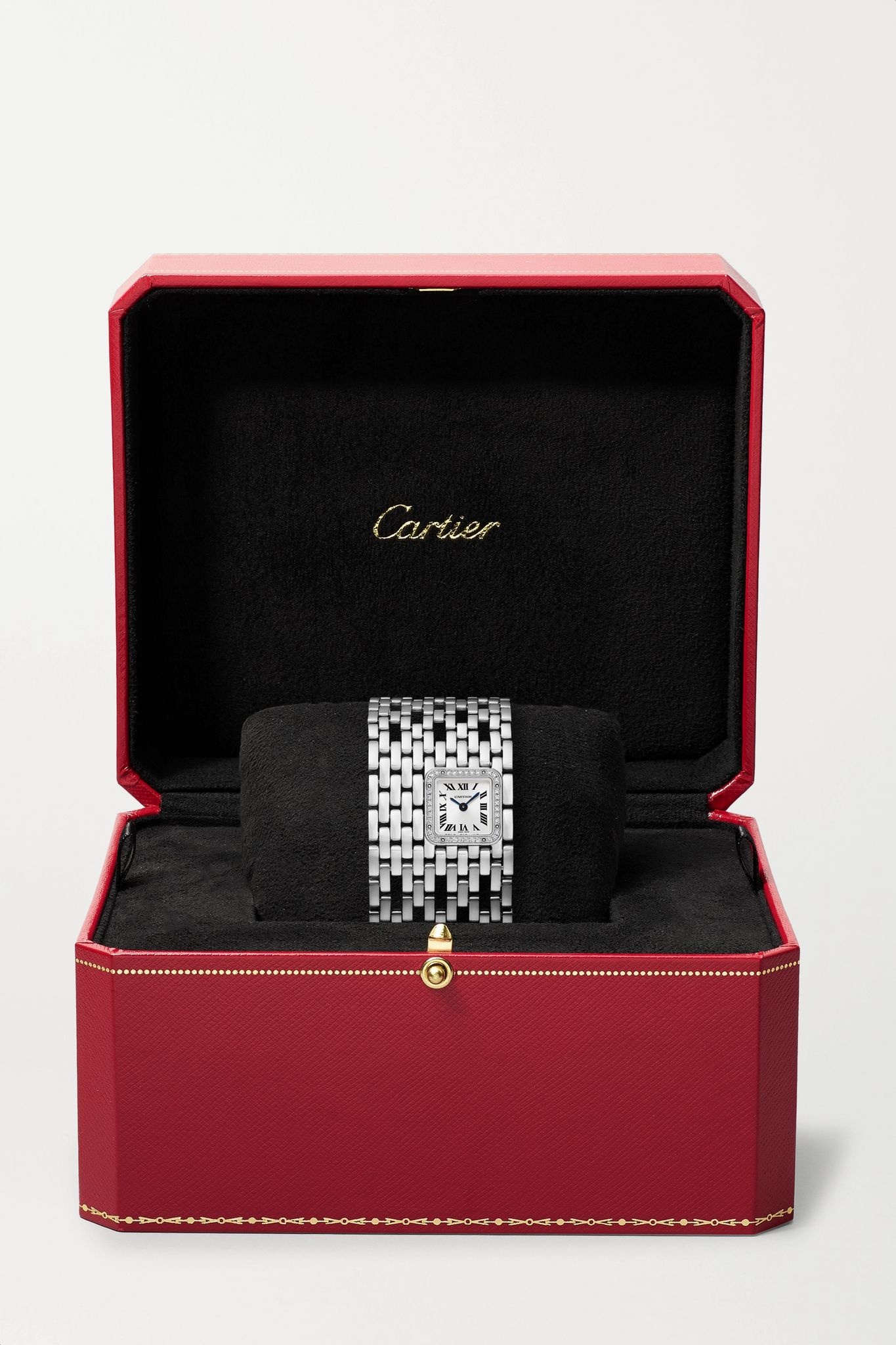 Panthère de Cartier Manchette 22mm rhodium-finish 18-karat white gold and diamond watch - 7