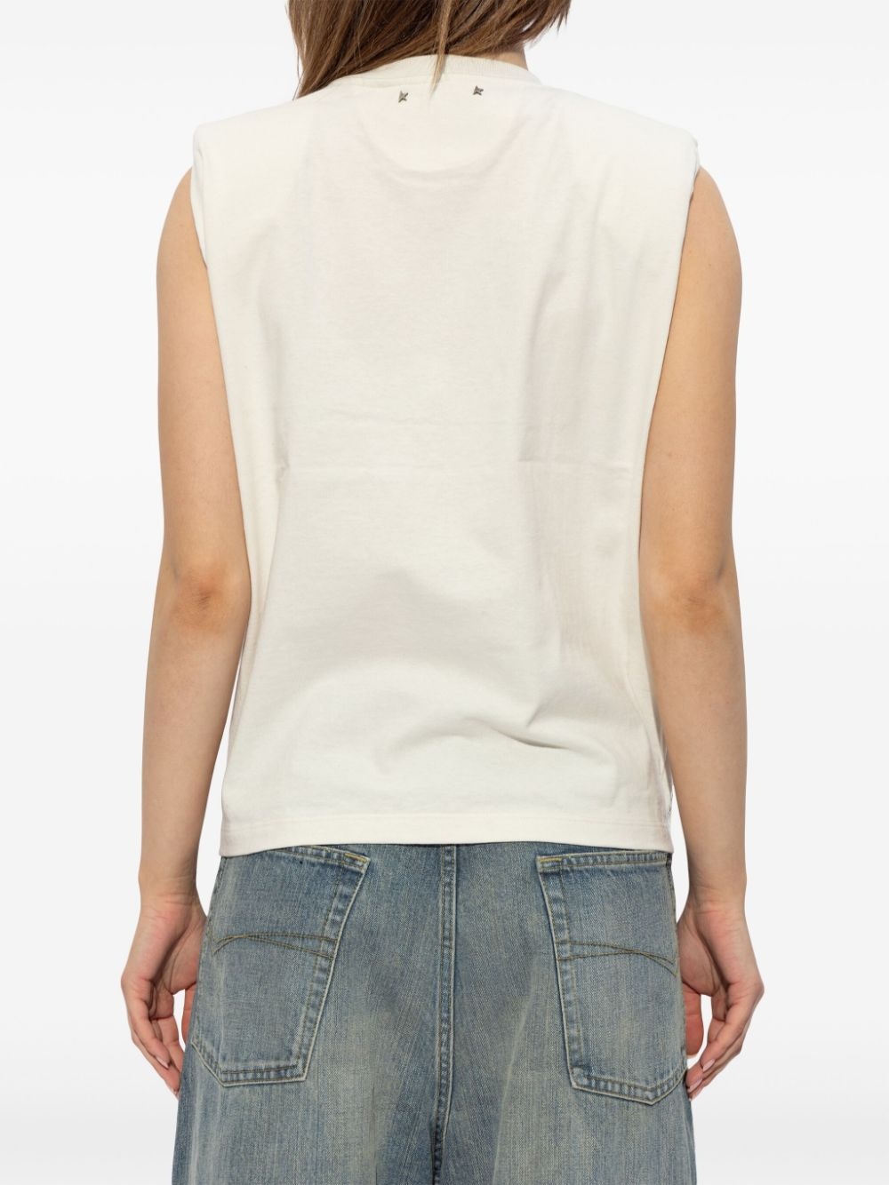 crystal-embellished cotton top - 4