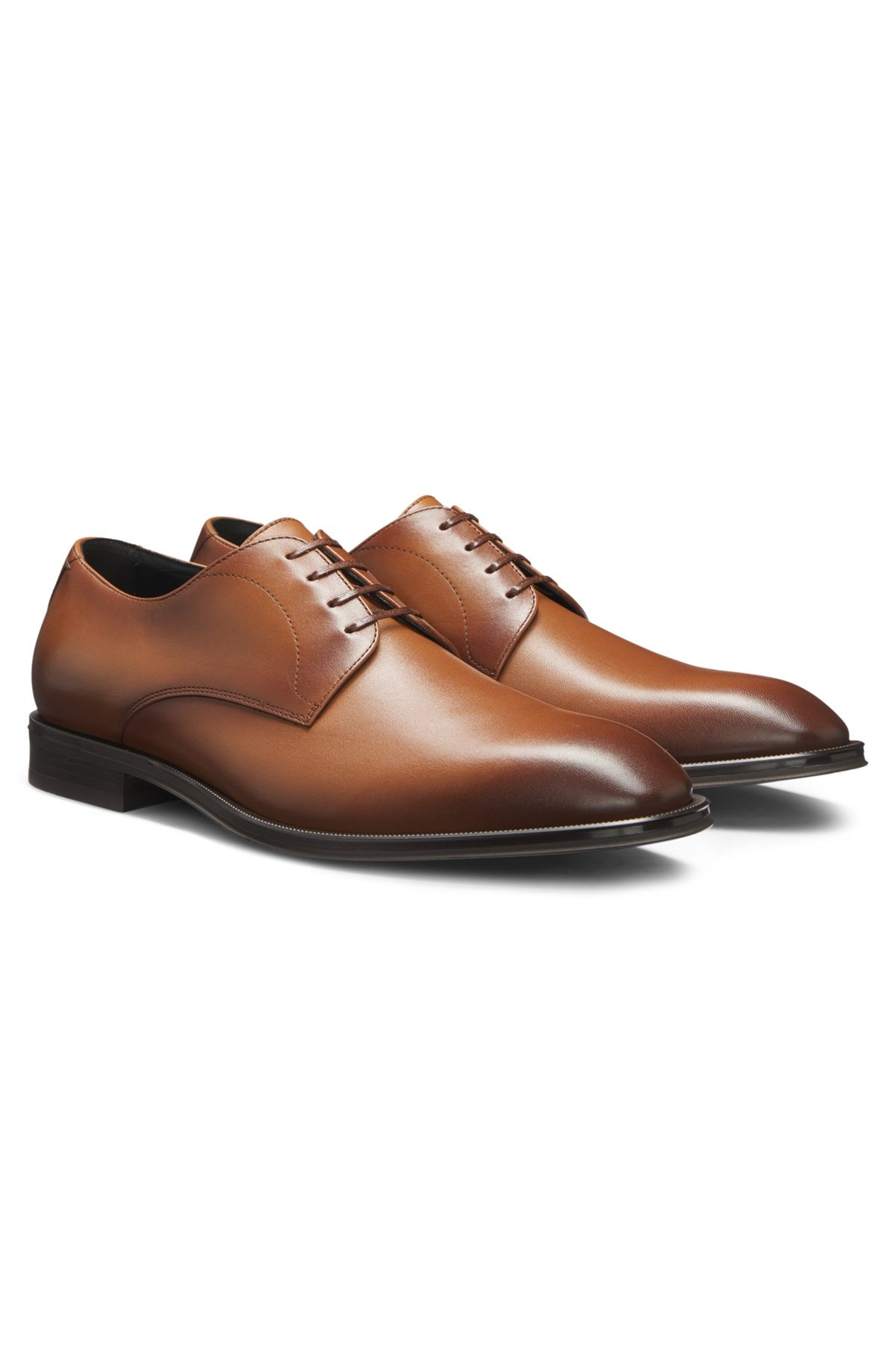 LEATHER DERBY SHOES WITH STITCHING DETAILS - 2