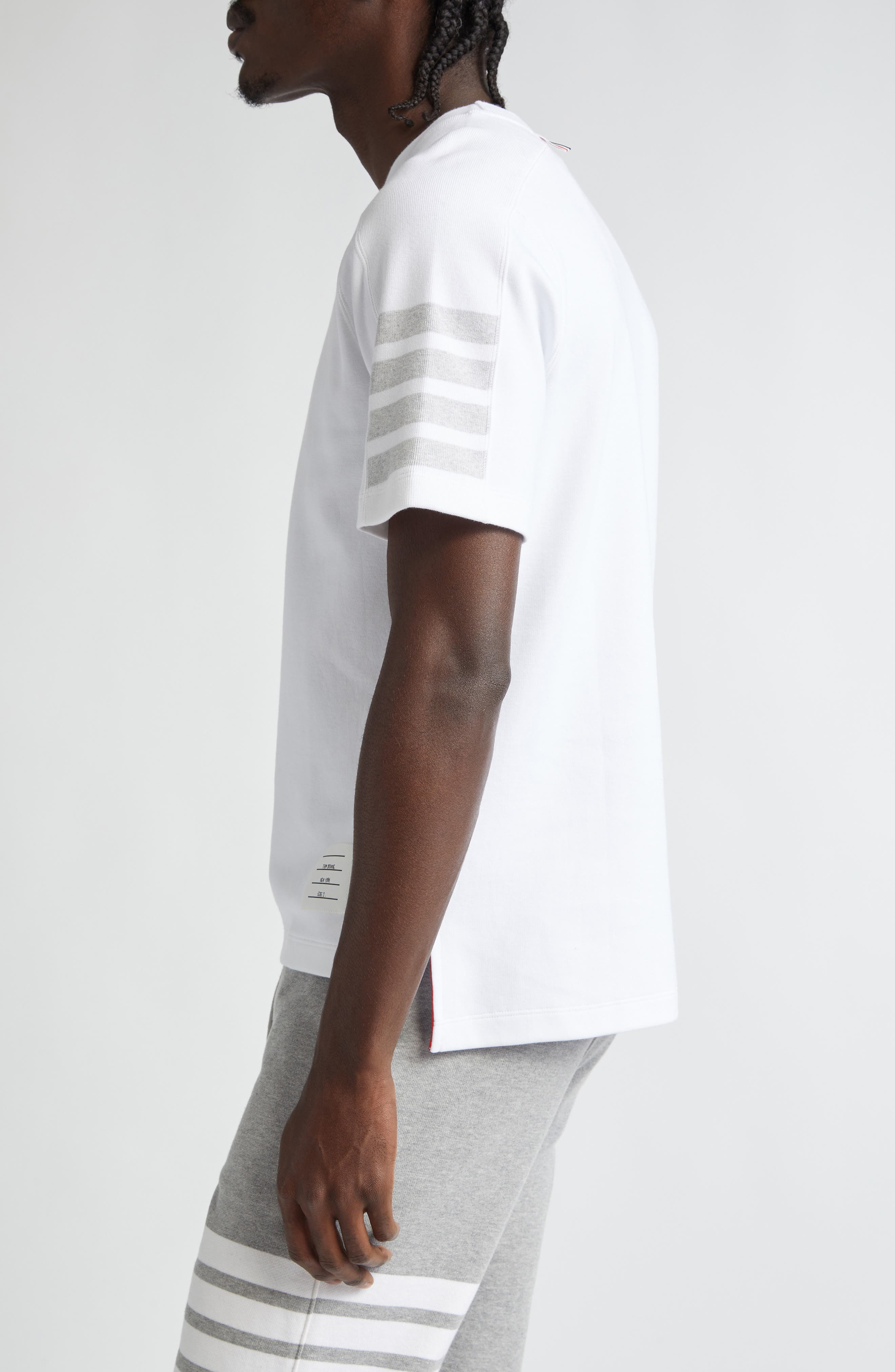 Thom Browne Milano 4-Bar Cotton T-Shirt in White at Nordstrom - 4