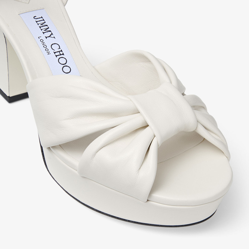 Heloise 80 Latte Nappa Leather Platform Sandals 3