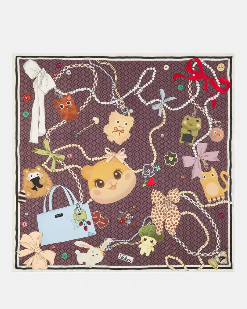 Silly Friends Silk Square Scarf - 1