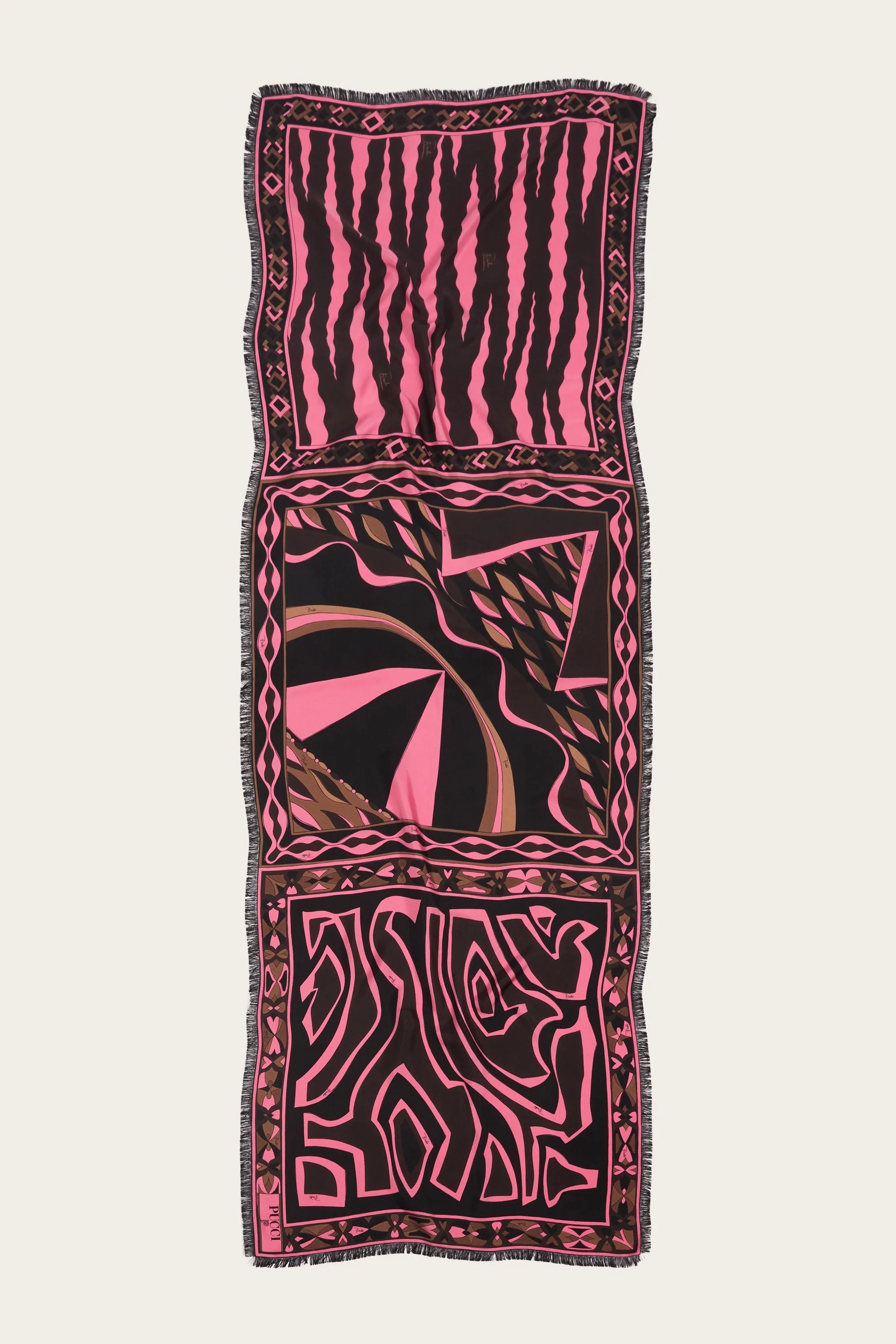 MIXED PRINT SILK STOLE - 1
