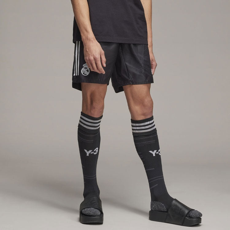 adidas x Y-3 Crossover real Madrid Stripe Logo Breathable Sports Training Shorts Black HI3979 - 3