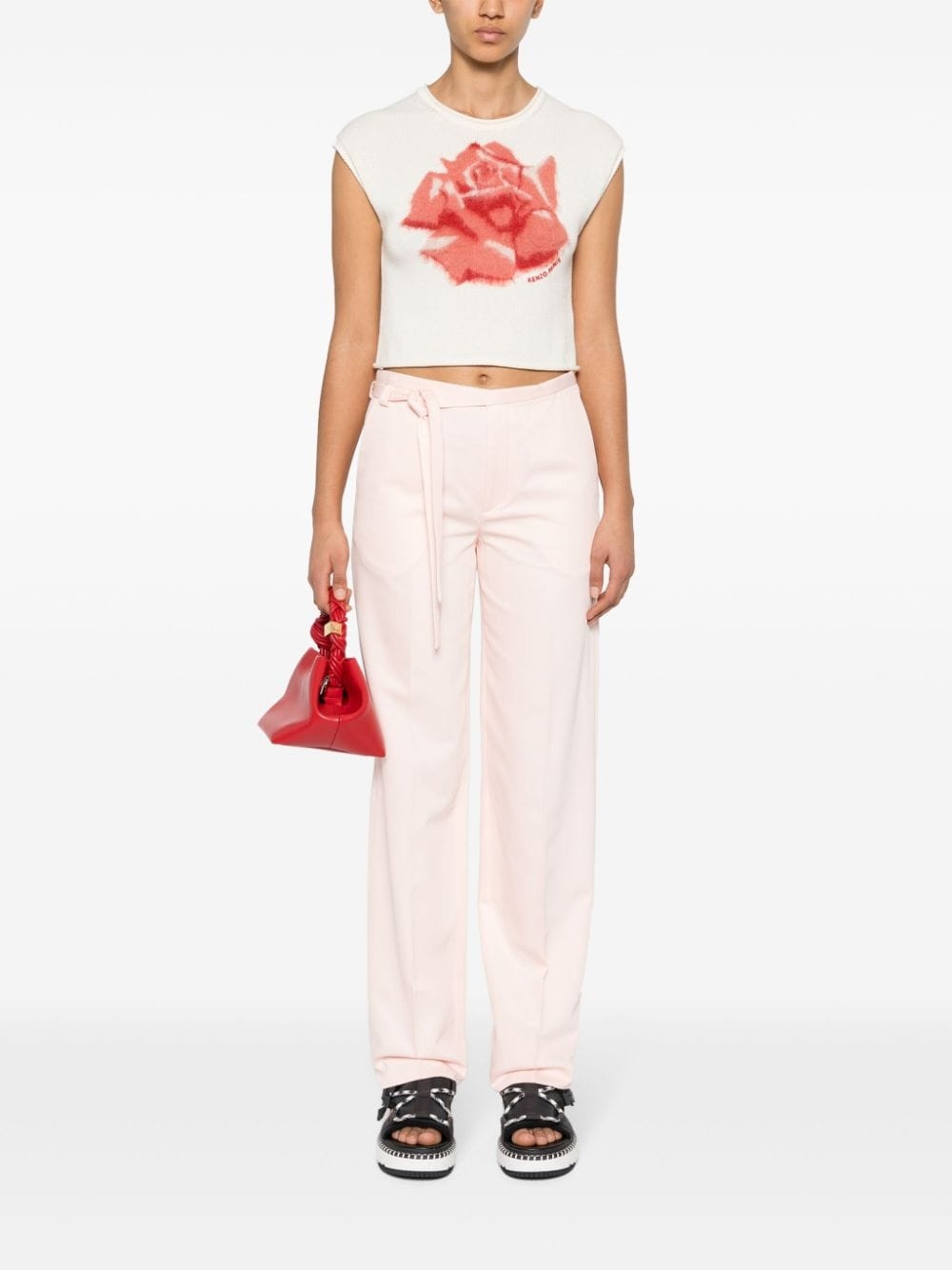 belted straight-leg trousers - 2