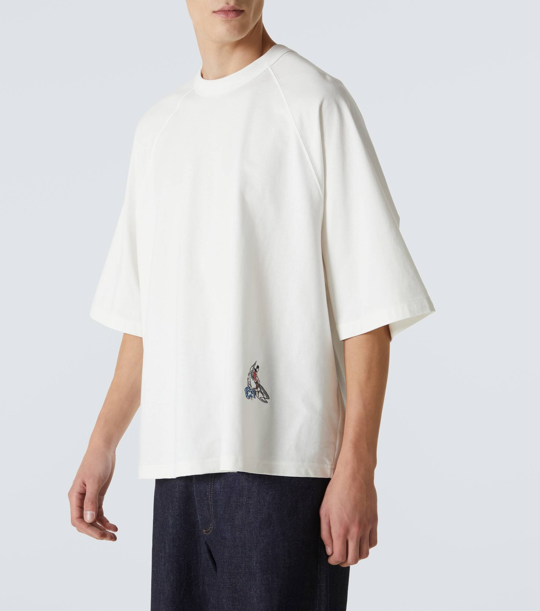 Embroidered cotton jersey T-shirt - 3