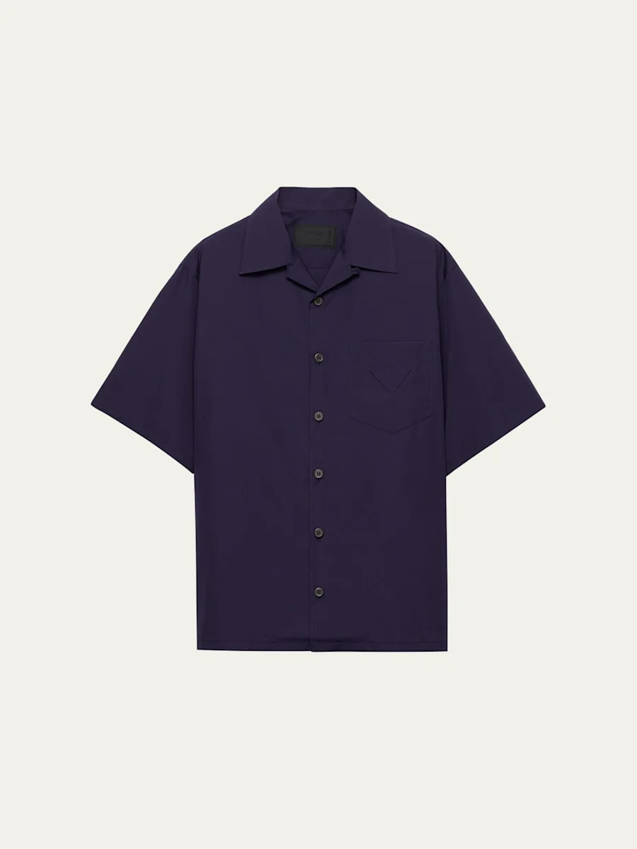 Men's Solid Bowling Shirt - 1